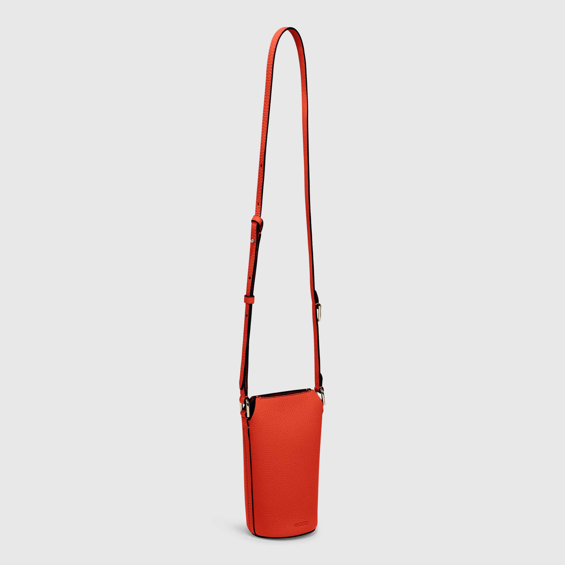 ECCO® Textureblock Leather Crossbody Bag - Red - Main