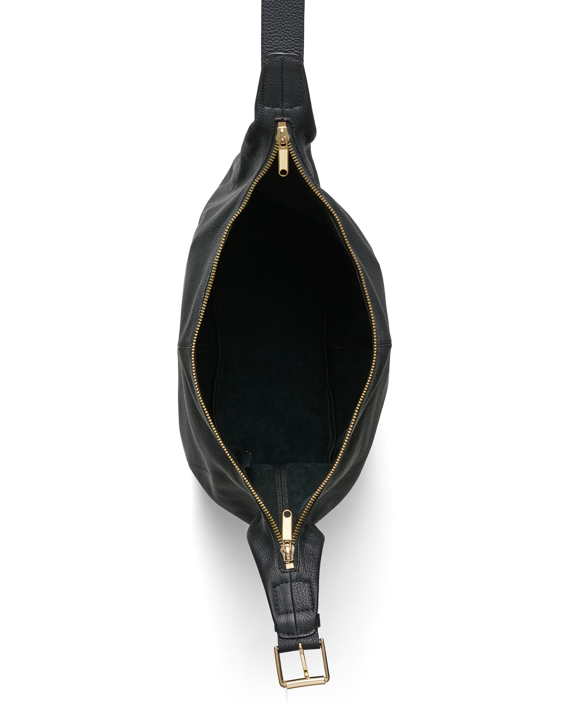 ECCO Hobo Large Soft Pebbled レザーホーボーバッグ - ブラック - Birdeye