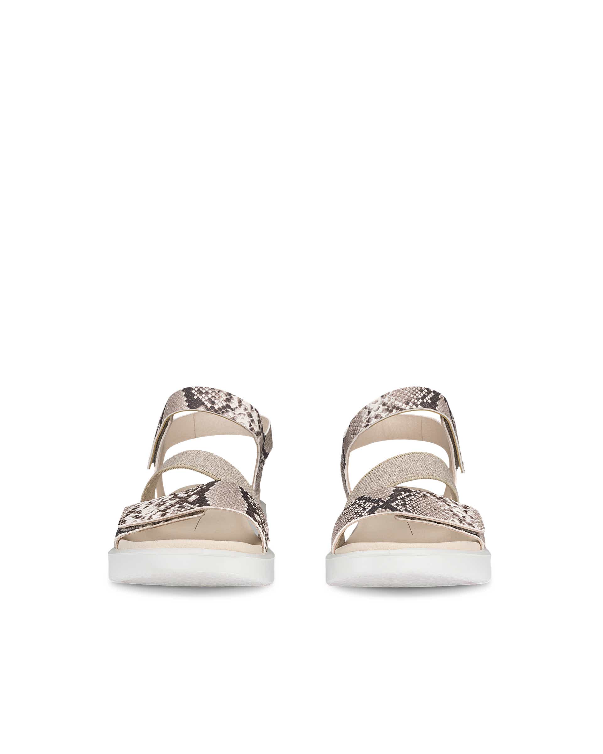 Sandálias rasas couro mulher ECCO® Flowt - Bege - Front pair