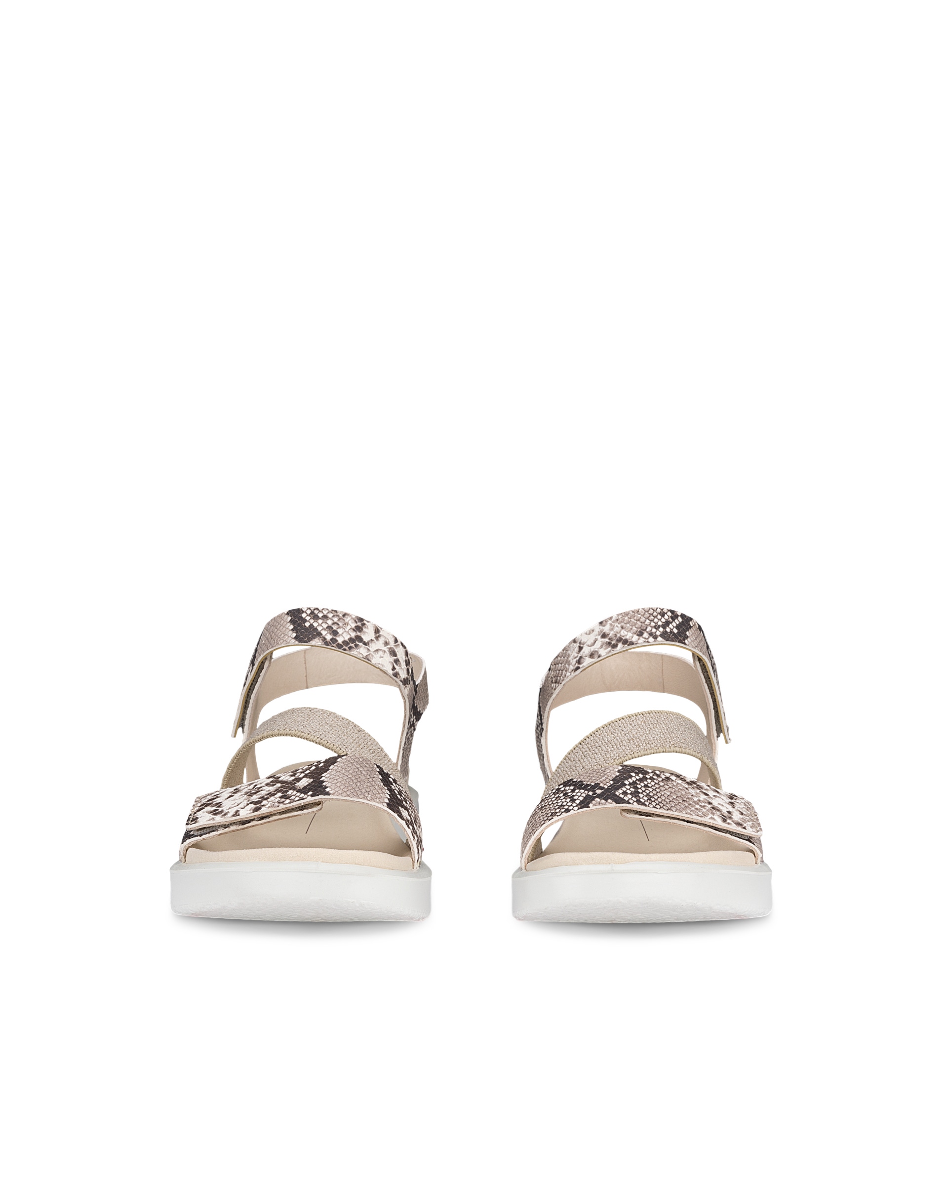 Sandálias rasas couro mulher ECCO® Flowt - Bege - Front pair