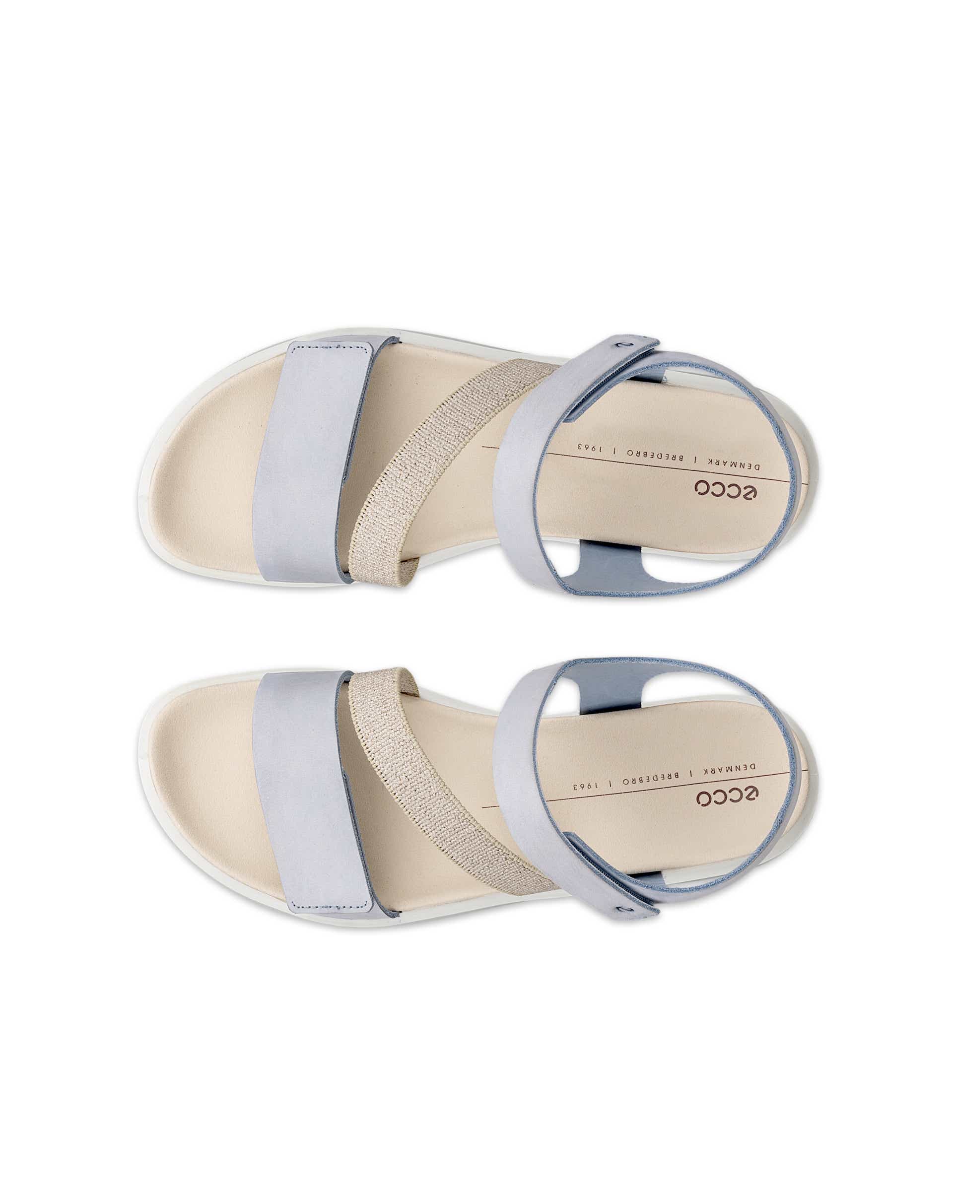 ECCO® Flowt sandale compensée nubuck pour femme - Bleu - Top left pair