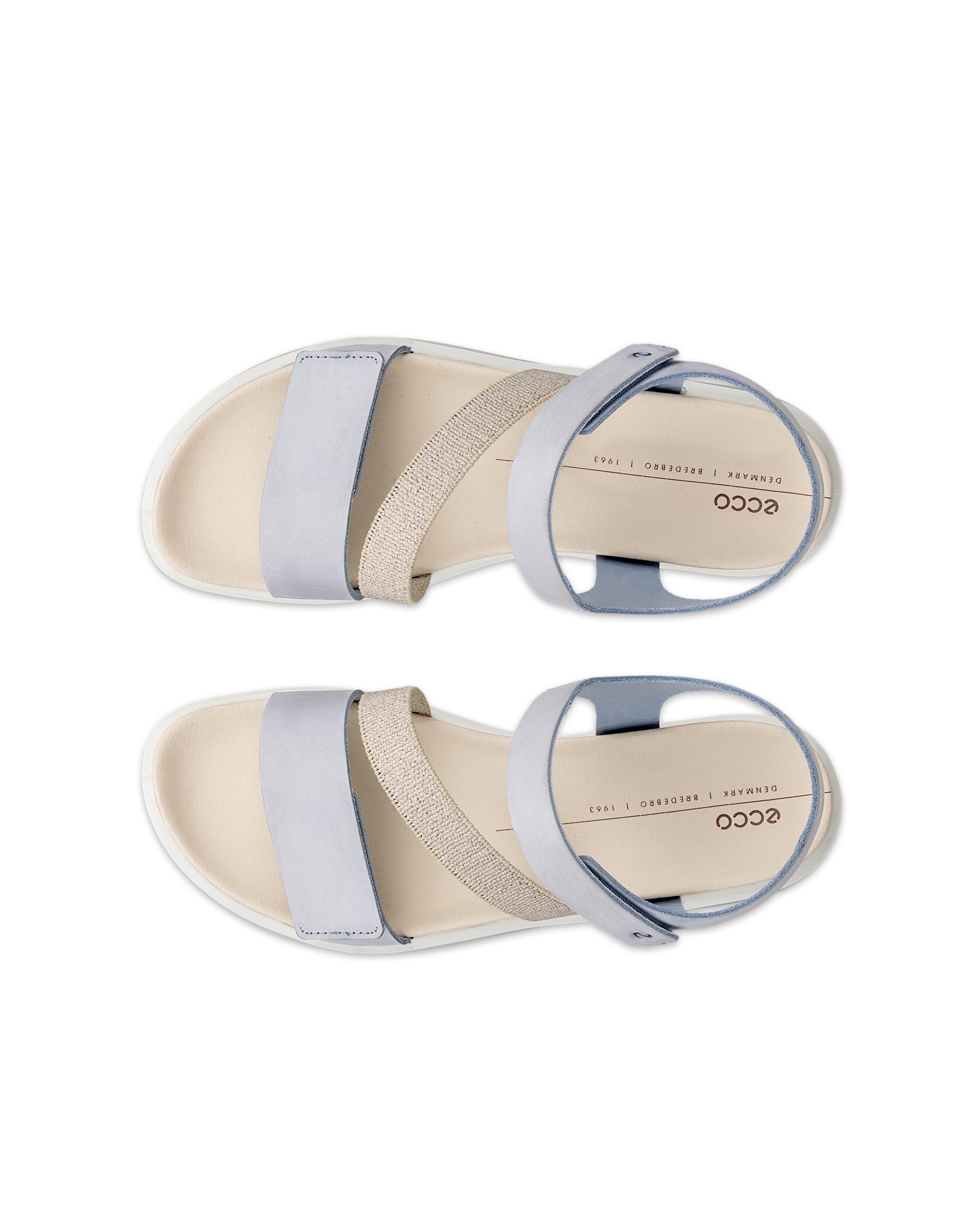 ECCO® Flowt sandale compensée nubuck pour femme - Bleu - Top left pair