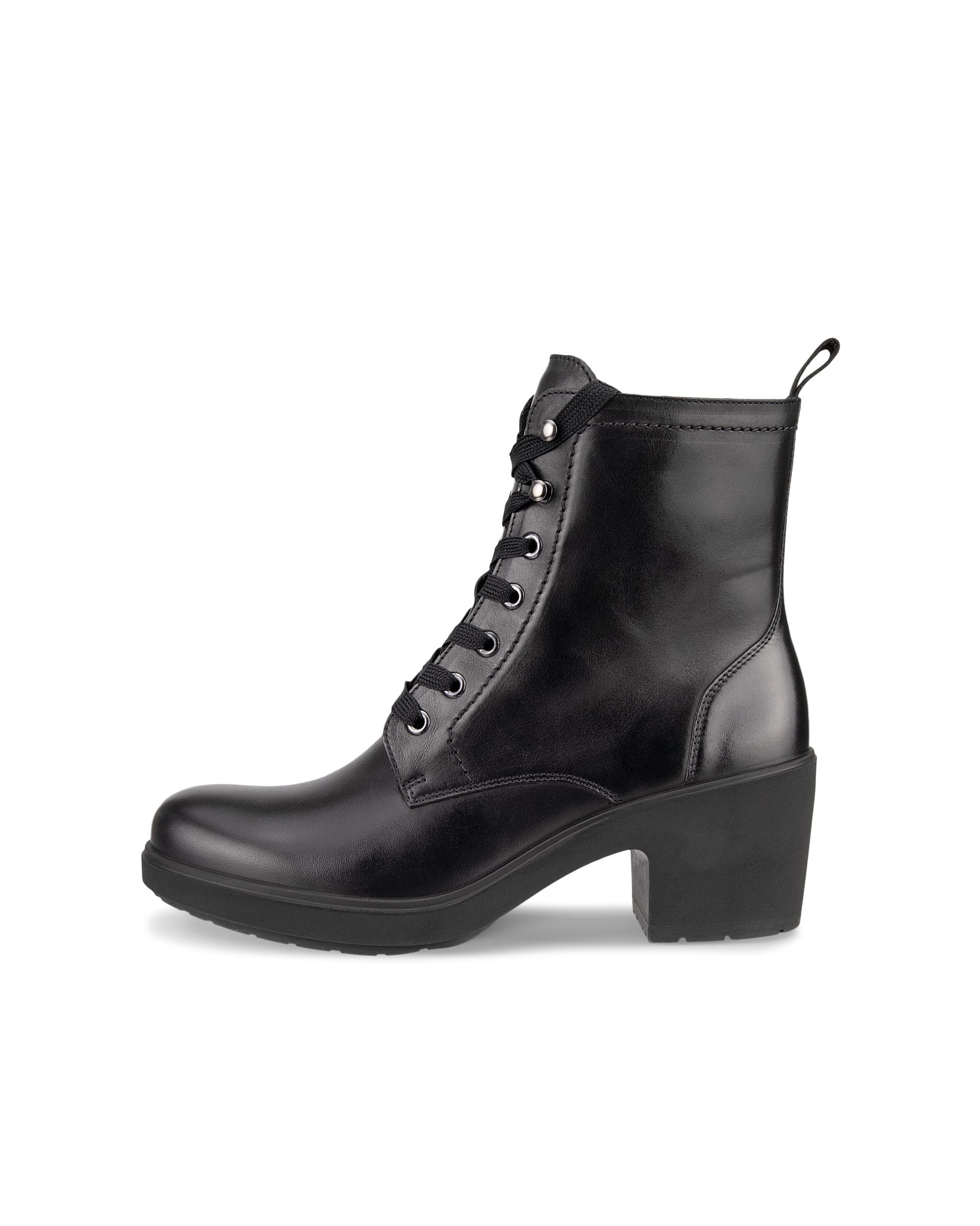 Women's ECCO® Metropole Zurich Leather Lace-Up Boot - Black - Outside