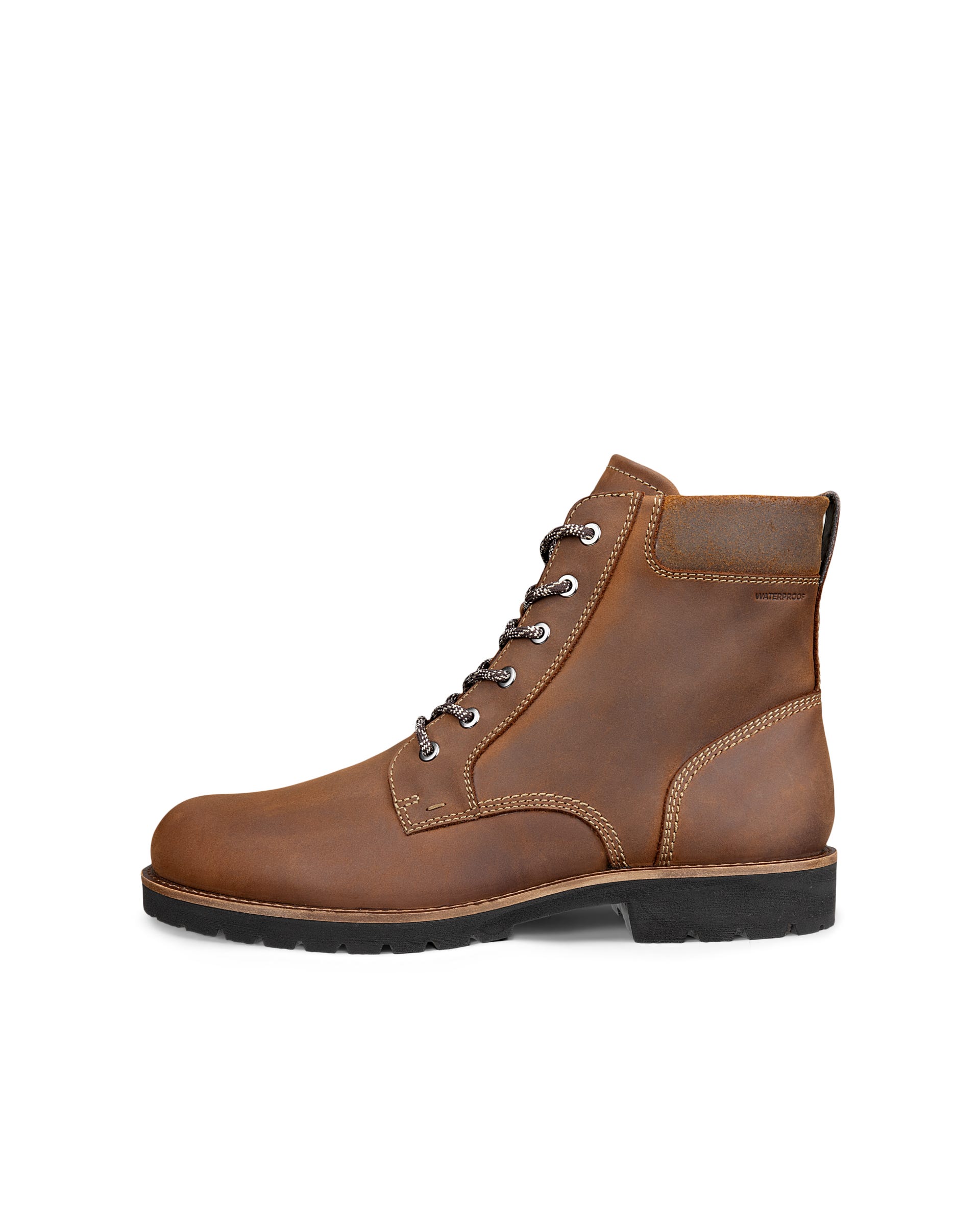 Men's ECCO® CHARLESTOWN Nubuck Waterproof Mid-Cut Boot - Brown - Outside