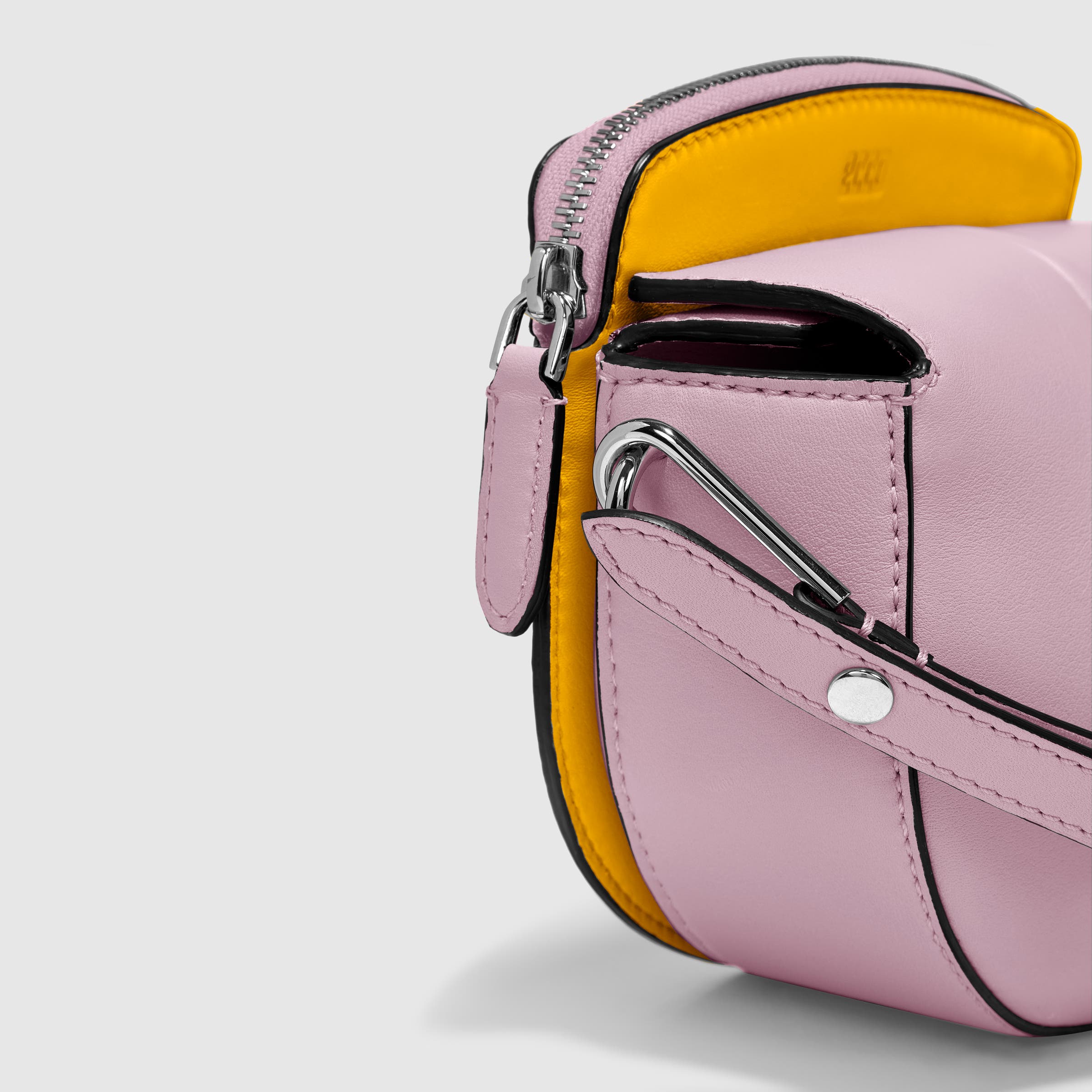 ECCO® E-Spot Leather Saddle Bag - Yellow - Detail-1