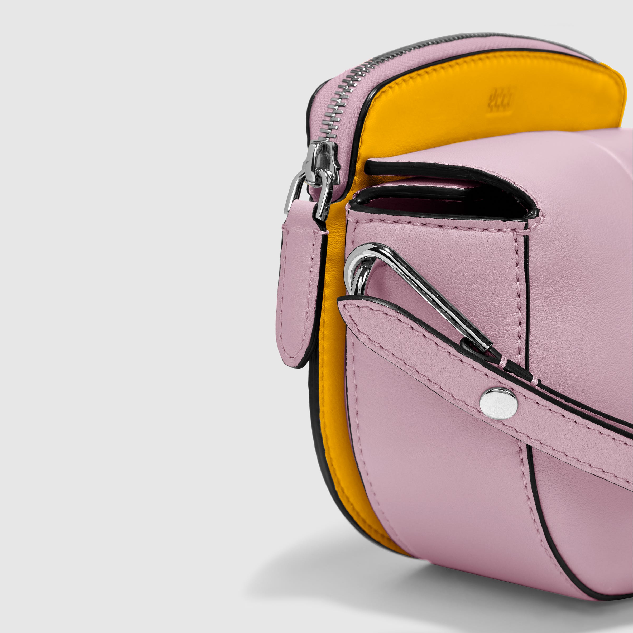 ECCO® E-Spot Leather Saddle Bag - Yellow - Detail-1