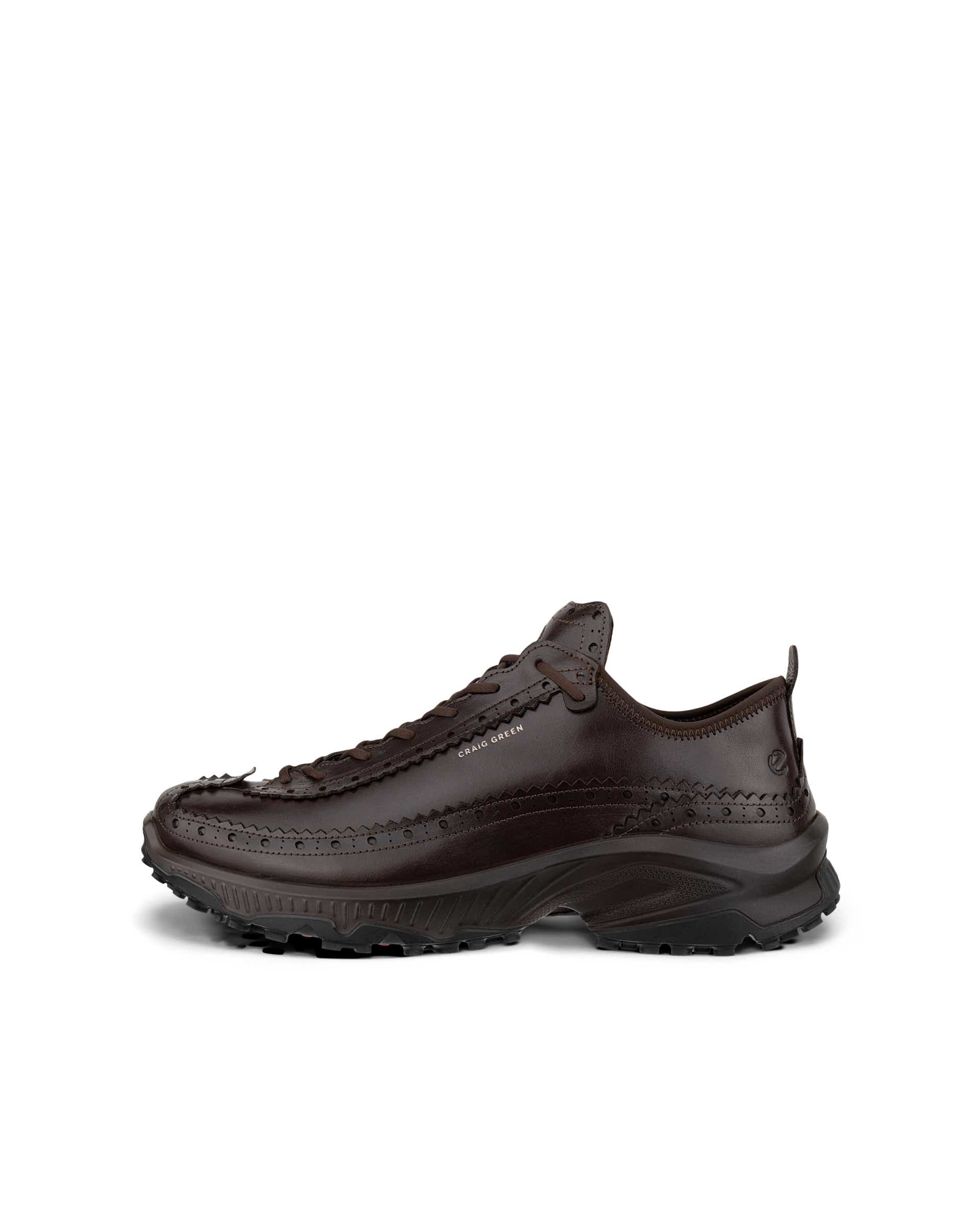 Męskie skórzane sneakersy na platformie ECCO® RECEPTOR XP - Brązowy - Outside