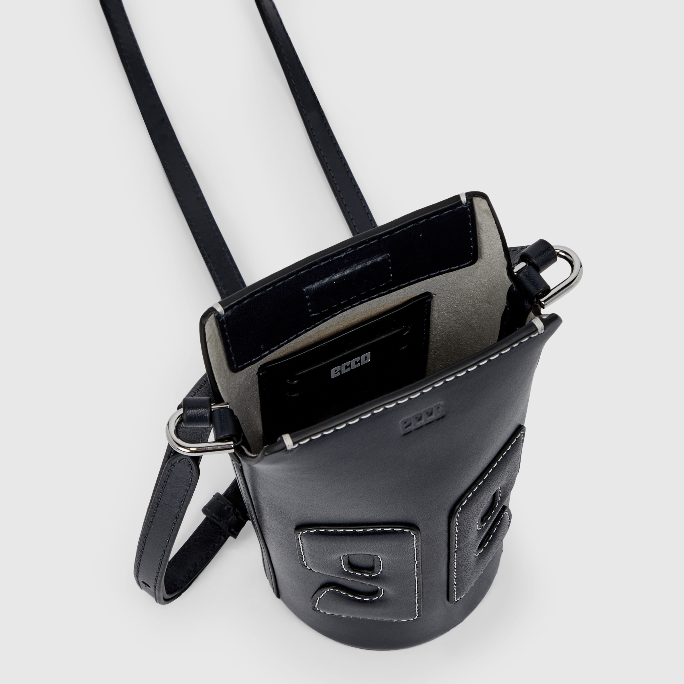 ECCOยฎ E Pot Leather Crossbody Bag - Blue - Inside