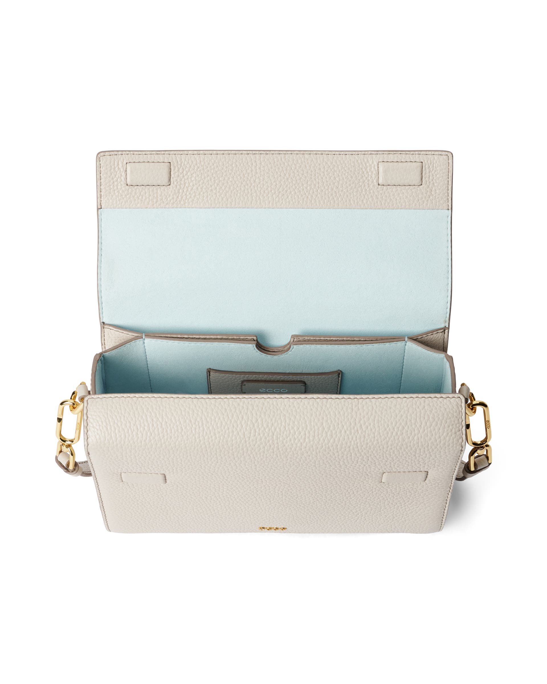 ECCO® 가죽 핀치 크로스바디 백 - 베이지 - Inside