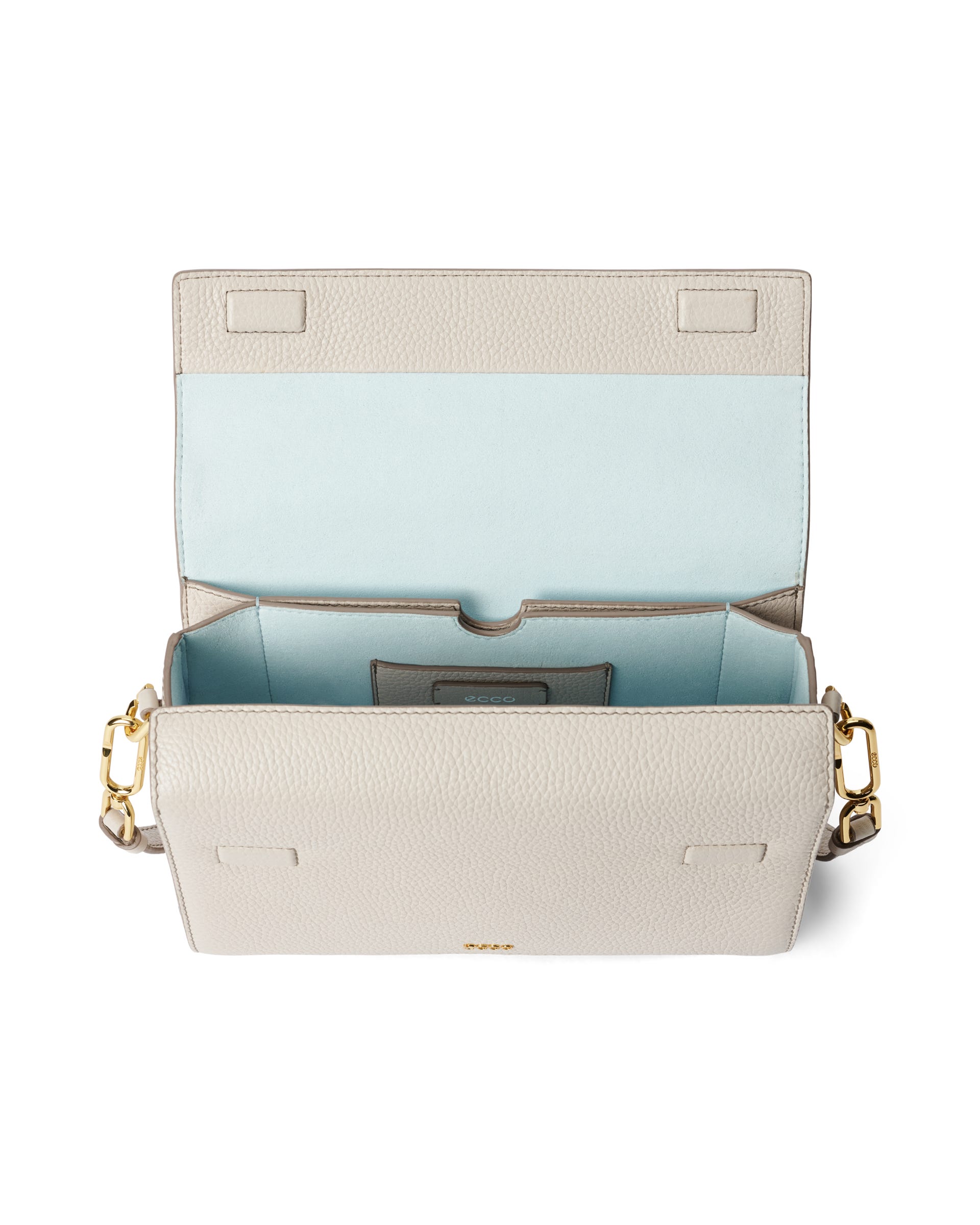 ECCO® 가죽 핀치 크로스바디 백 - 베이지 - Inside