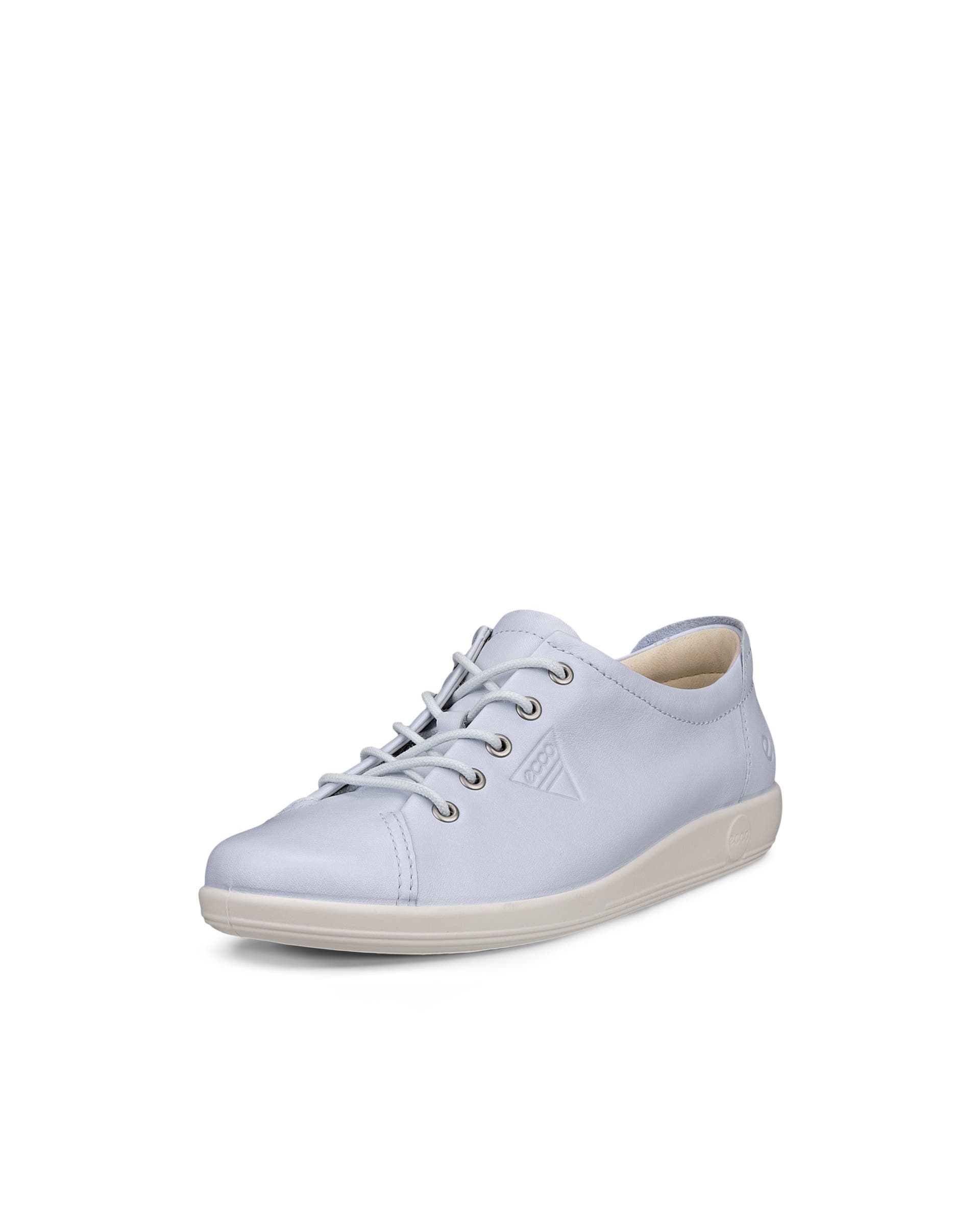 ECCO® SOFT 2.0 chaussures à lacet en cuir pour femme - Bleu - Main