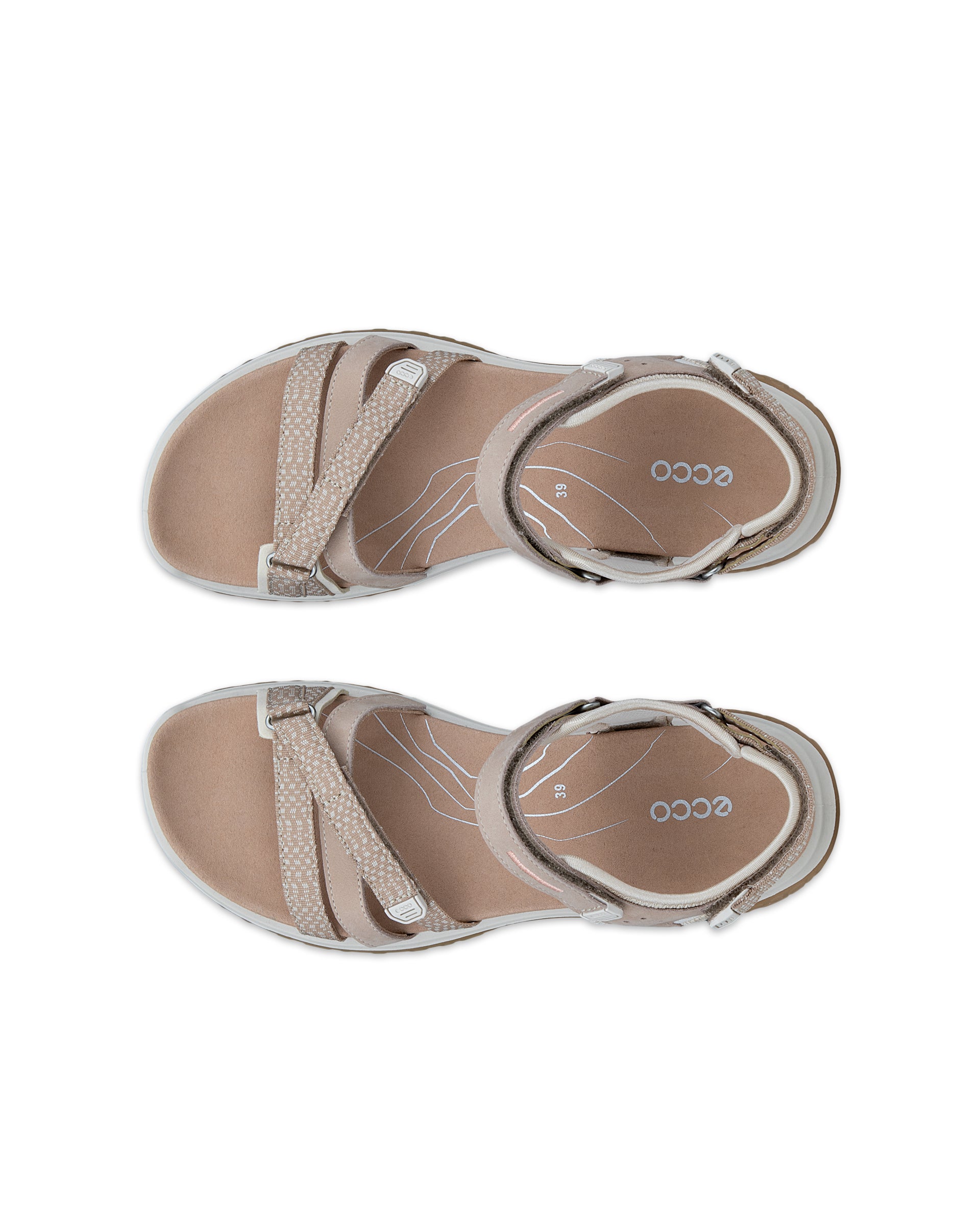 Dámske nubukové sandále 2 remienky ECCO® Offroad Roam - Béžová - Top left pair