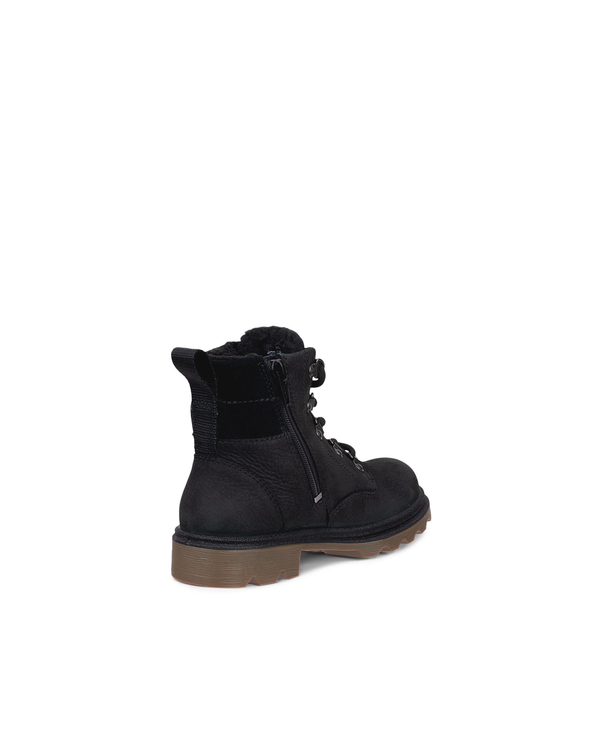Dziecięce wodoodporne nubukowe buty zimowe ECCO® GRAINER K - Czarny - Outside