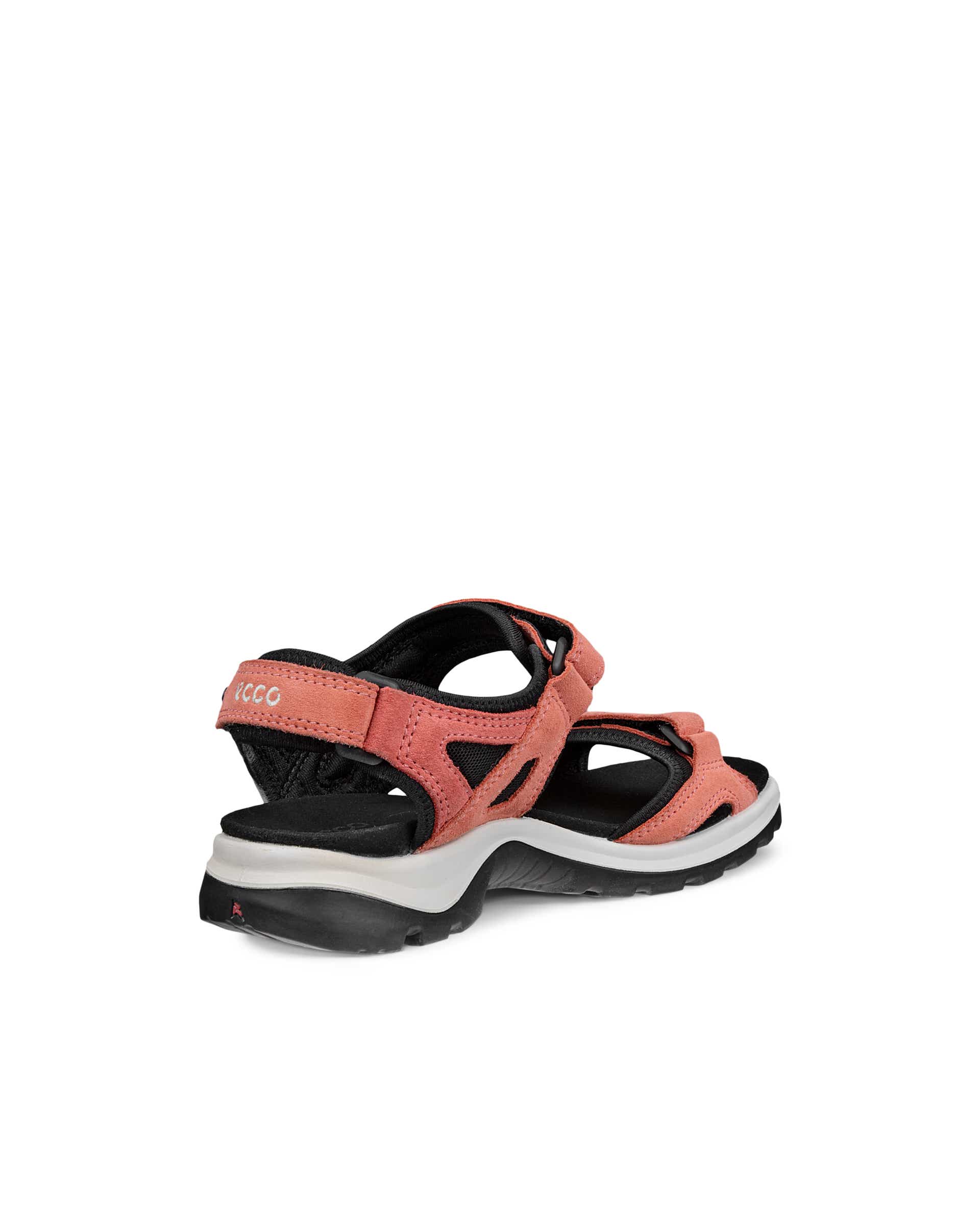 Women's ECCO® Offroad Suede Flat Sandal - Orange - Back