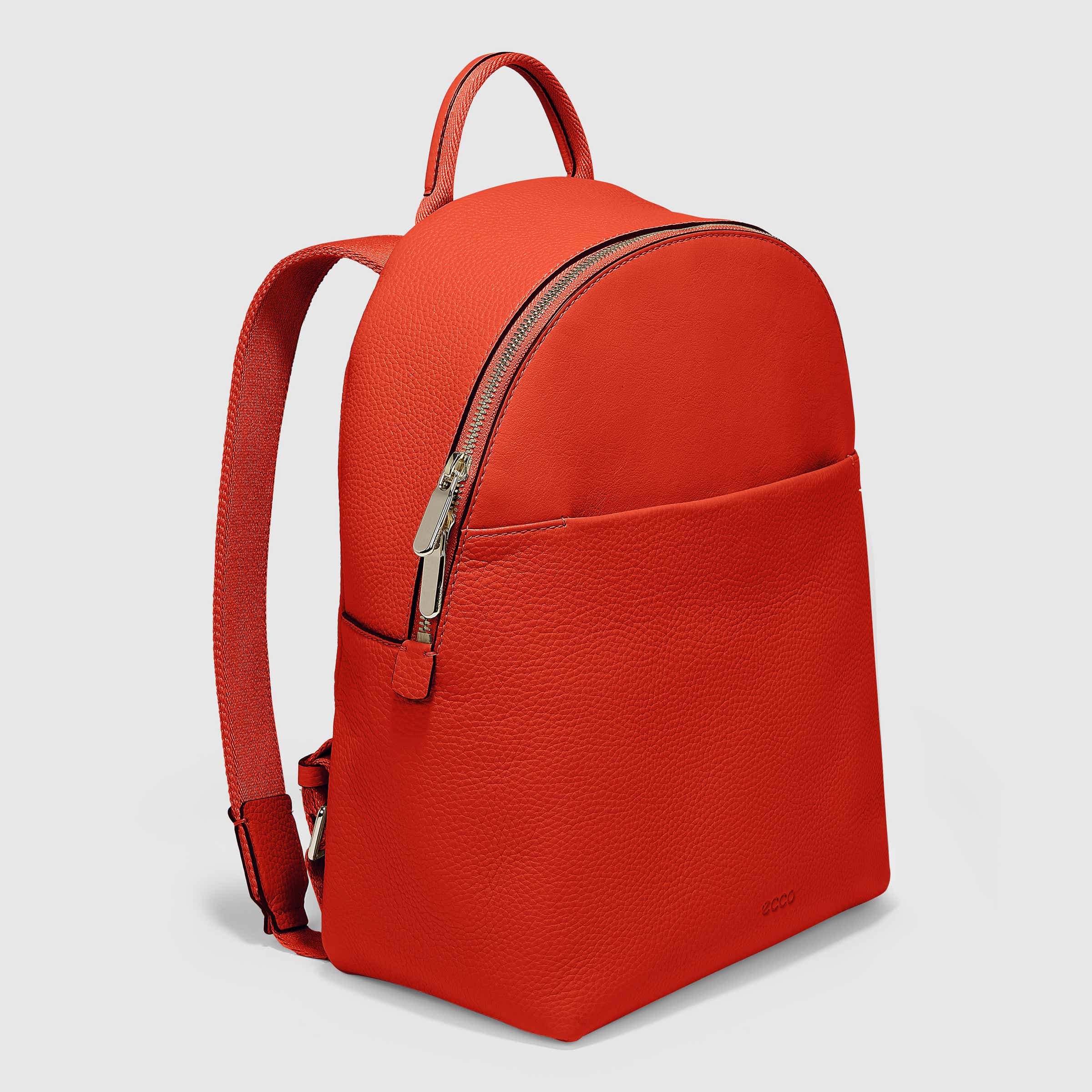 ECCO® Textureblock Leather Backpack - Red - Main