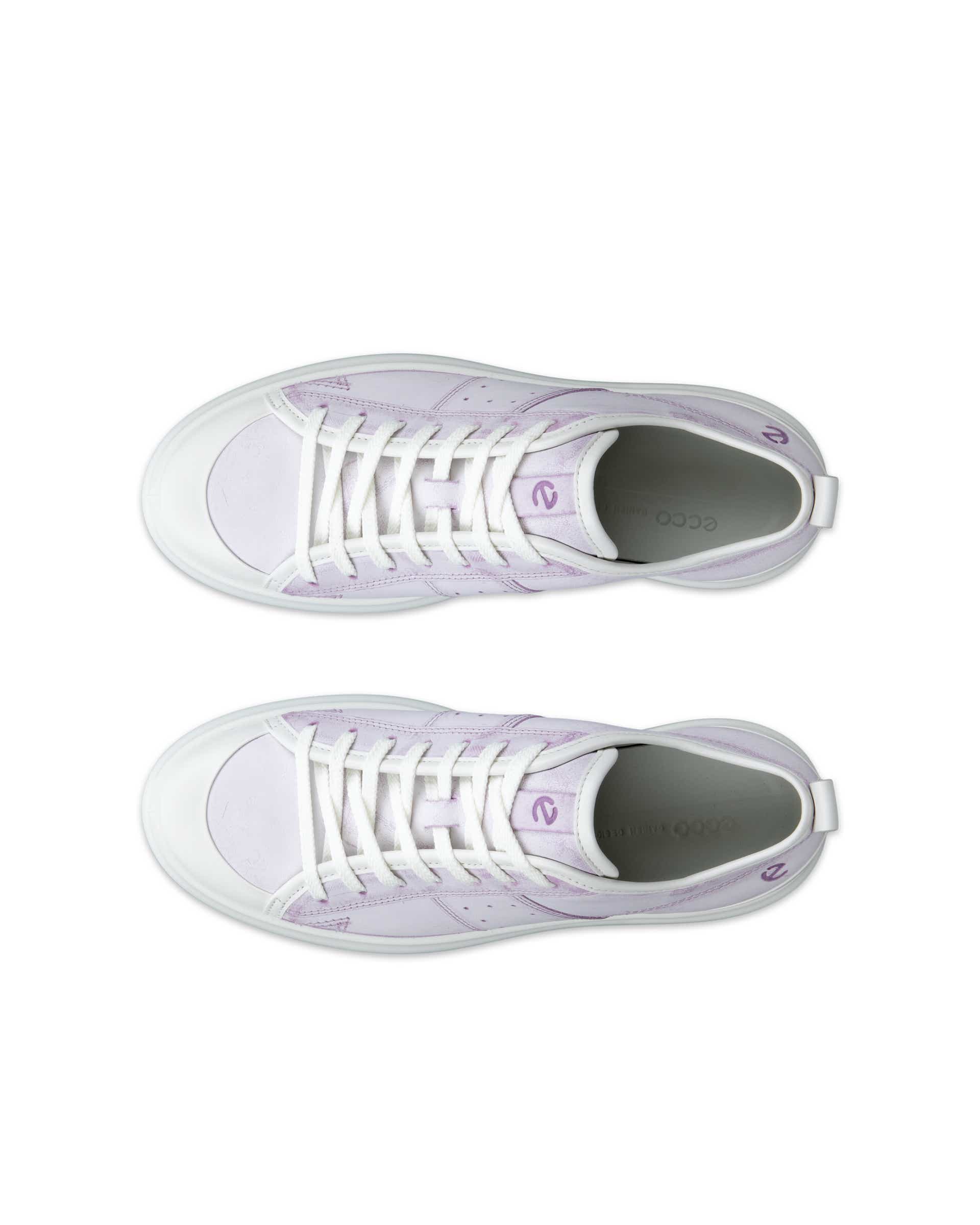 ECCO® Street Ace Dames leren sneaker - Paars - Top left pair
