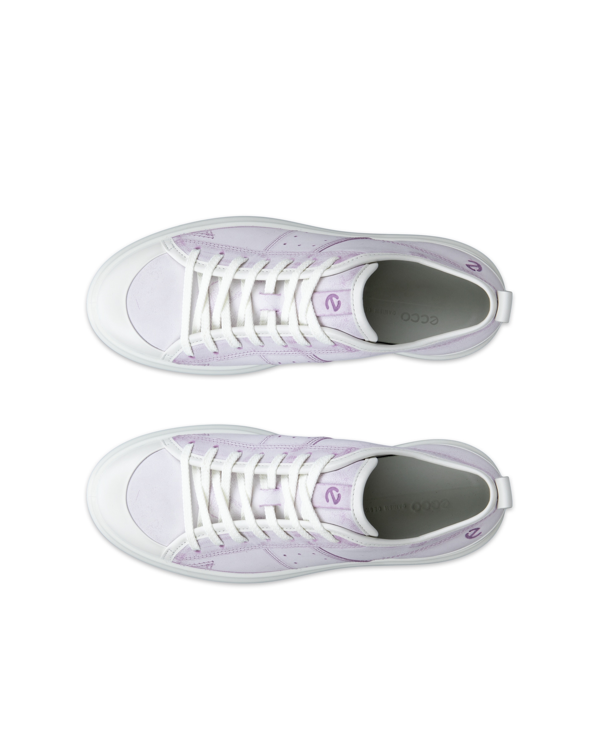 ECCO® Street Ace Dames leren sneaker - Paars - Top left pair