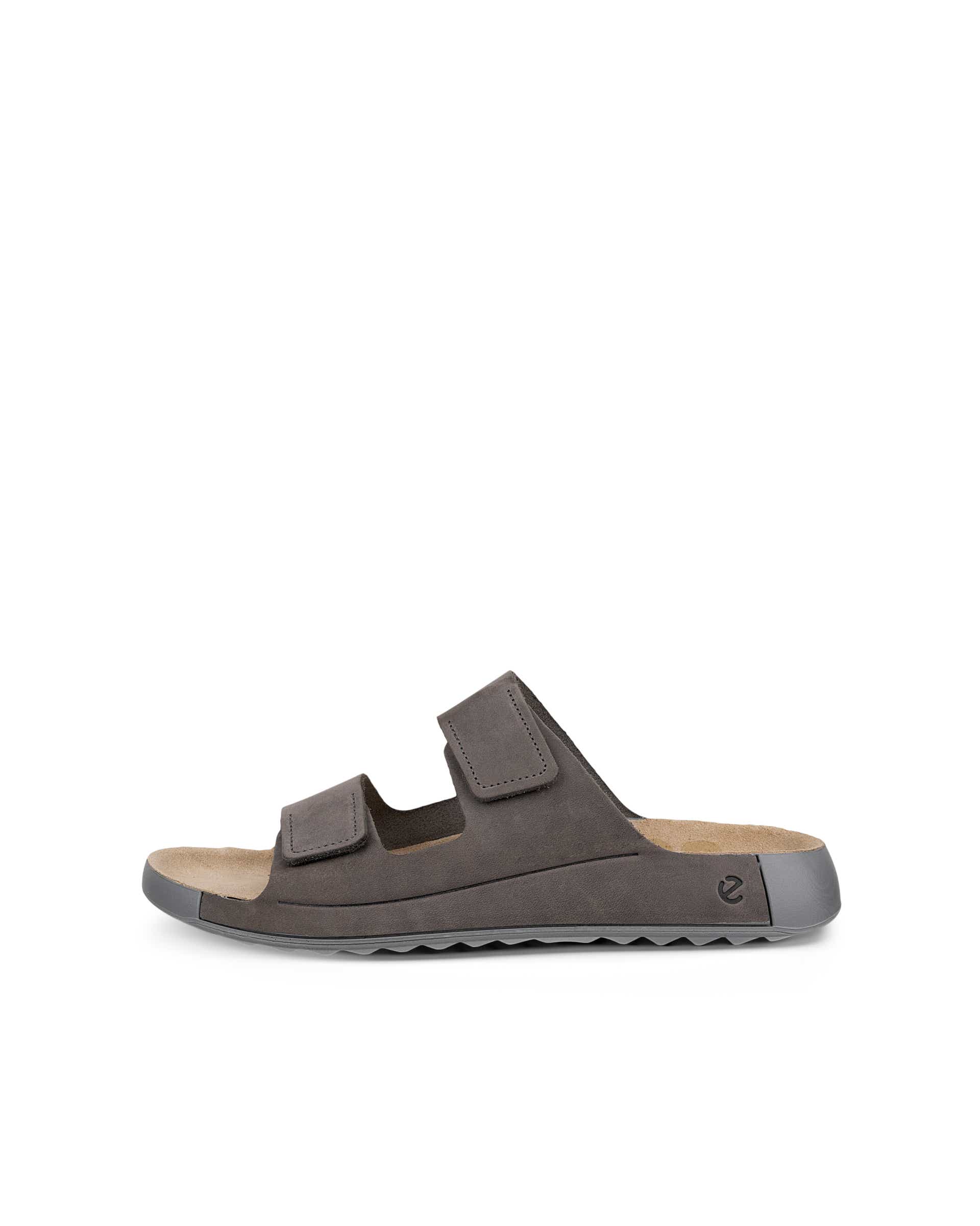 Men's ECCO® Cozmo Nubuck Two Strap Sandal - Grey - Outside