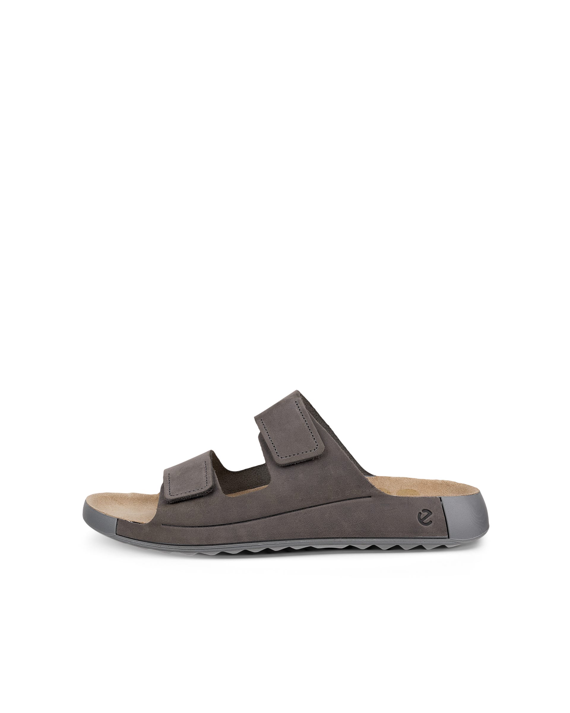 Men's ECCO® Cozmo Nubuck Two Strap Sandal - Grey - Outside