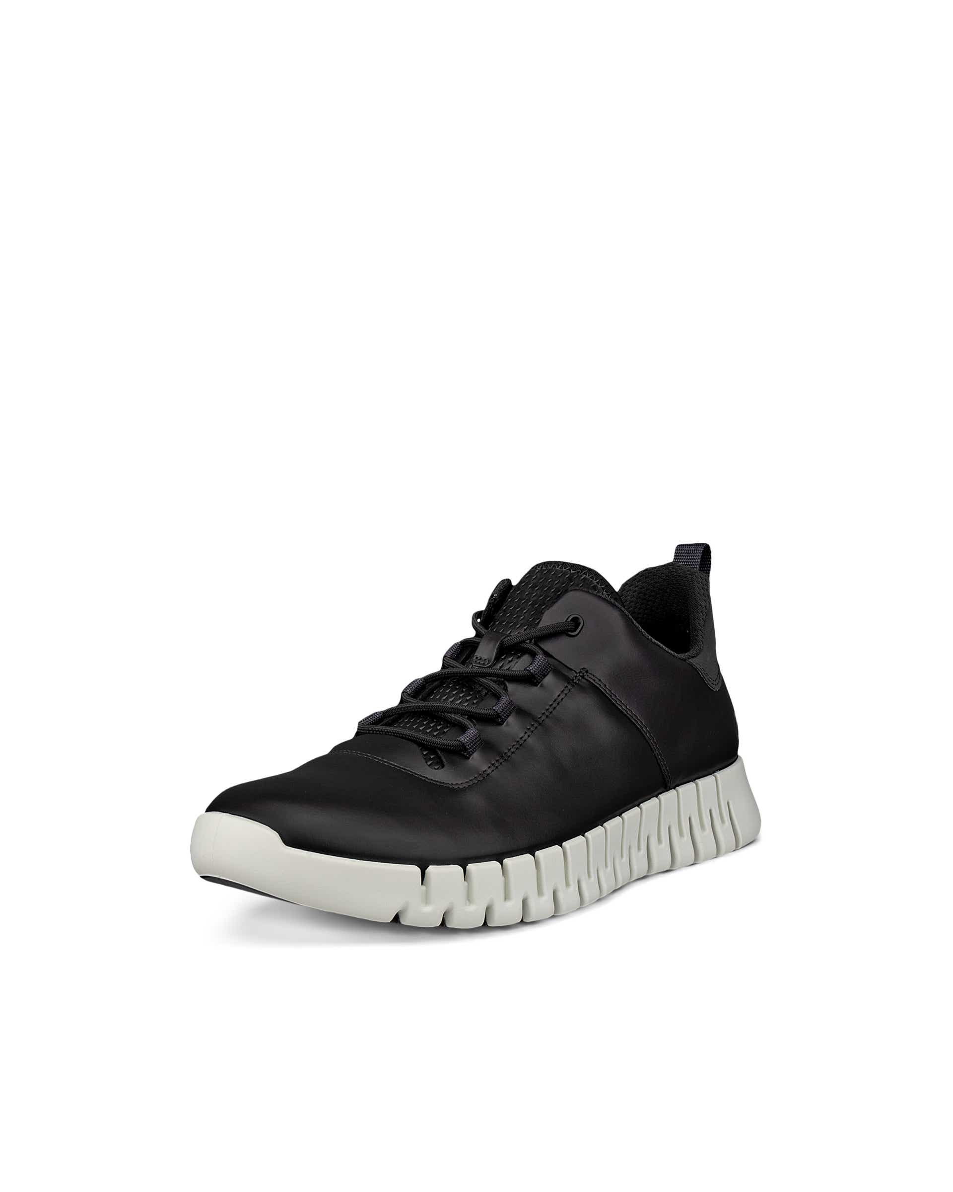 Men's ECCO® Gruuv Leather Trainer - Black - Main