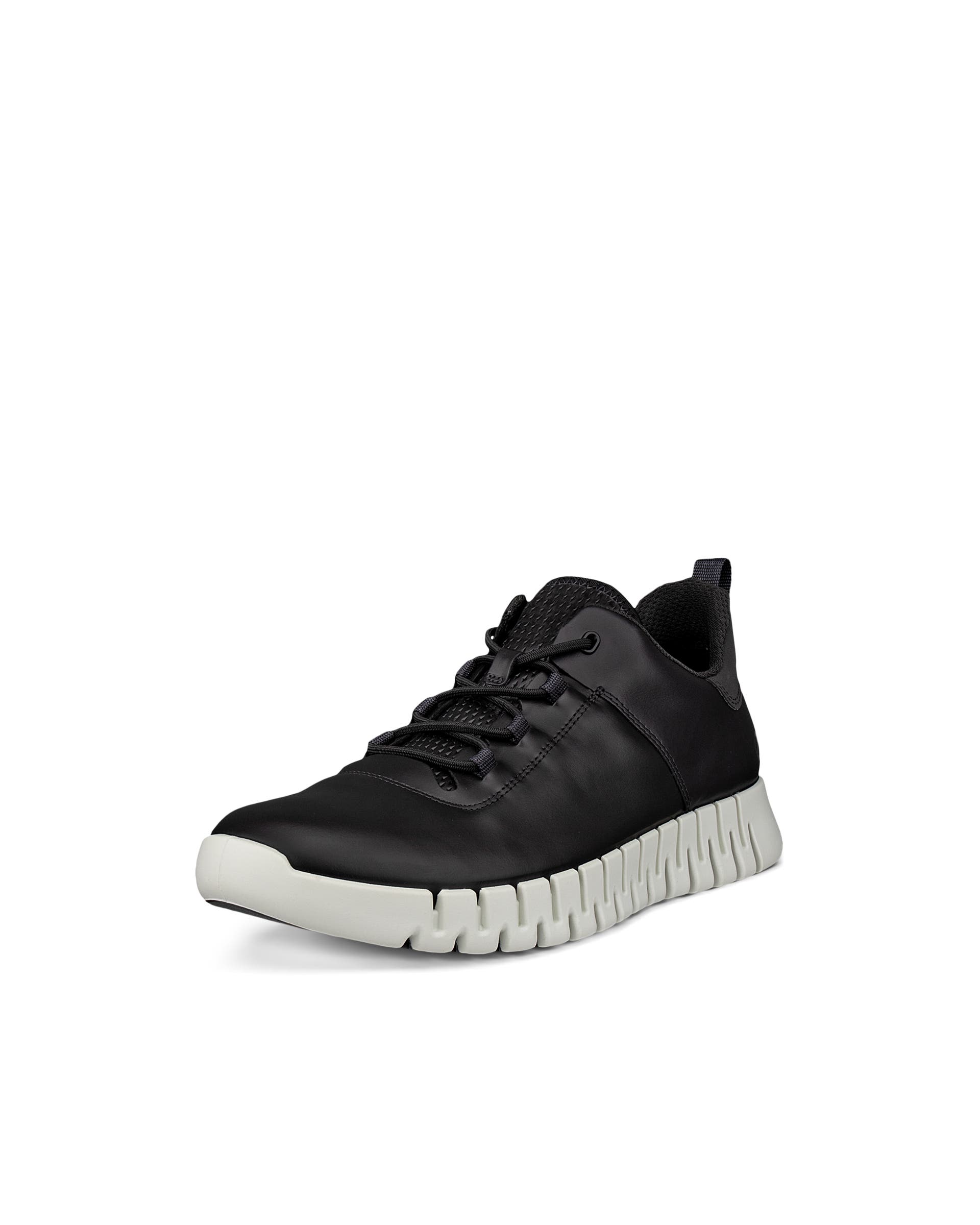 Men's ECCO® Gruuv Leather Trainer - Black - Main