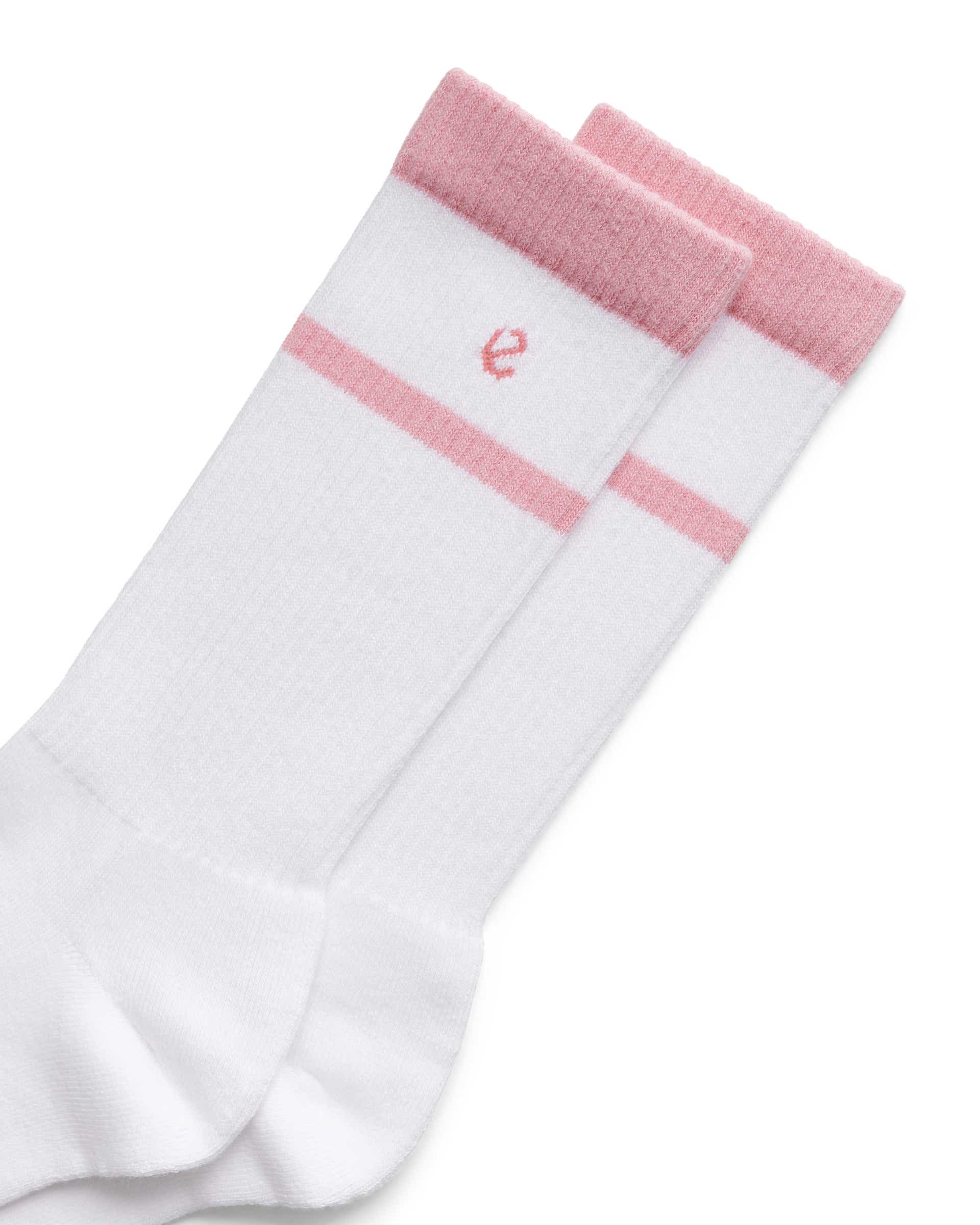 Unisex ECCO® Retro Mid-Cut Socks - White - Detail-1