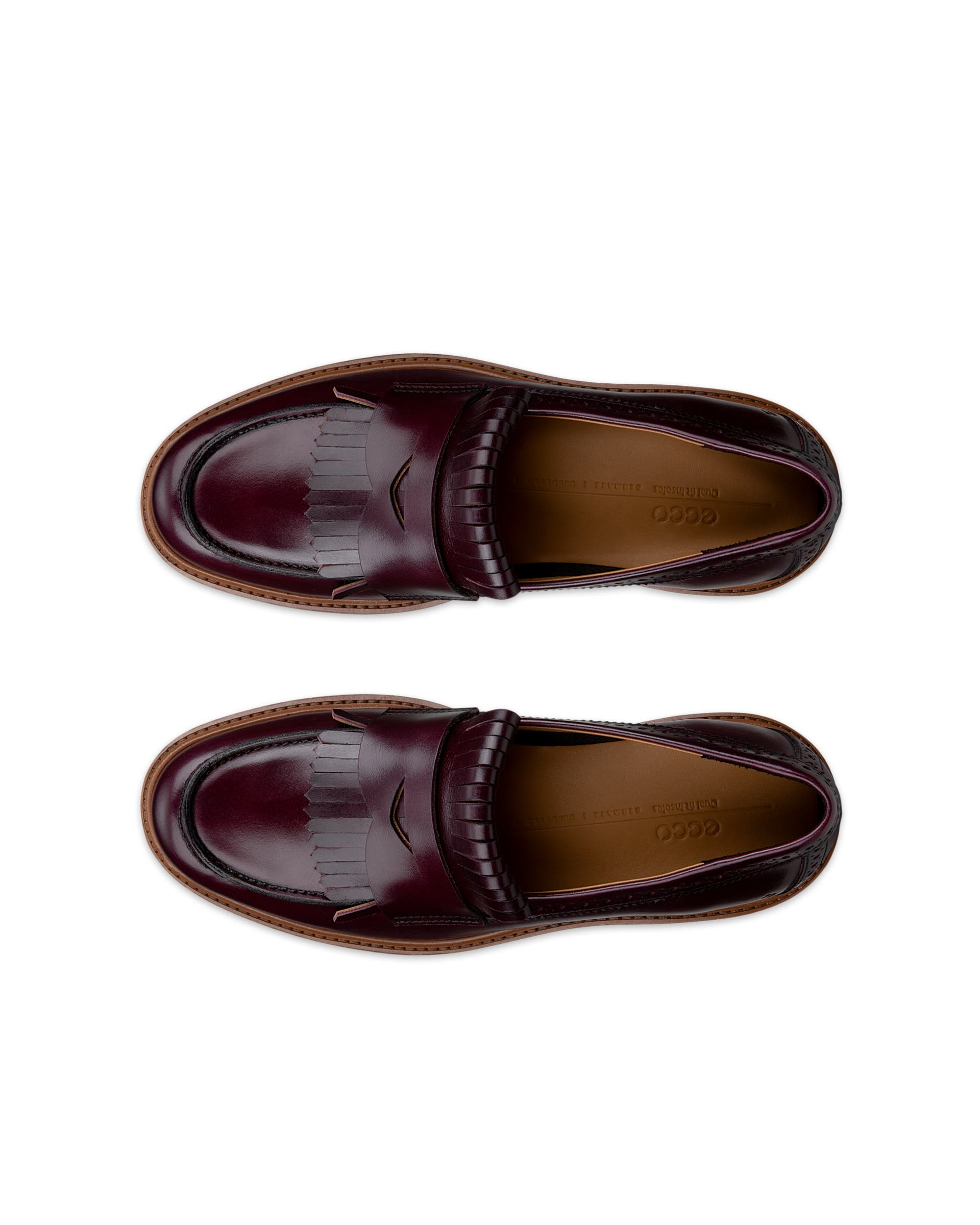 Women's ECCO® METROPOLE OSLO Leather Loafer - Red - Top left pair