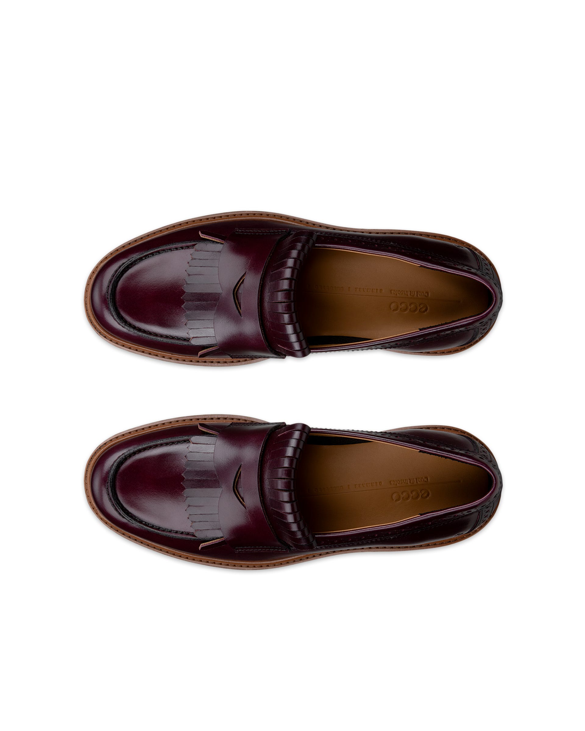 Women's ECCO® METROPOLE OSLO Leather Loafer - Red - Top left pair