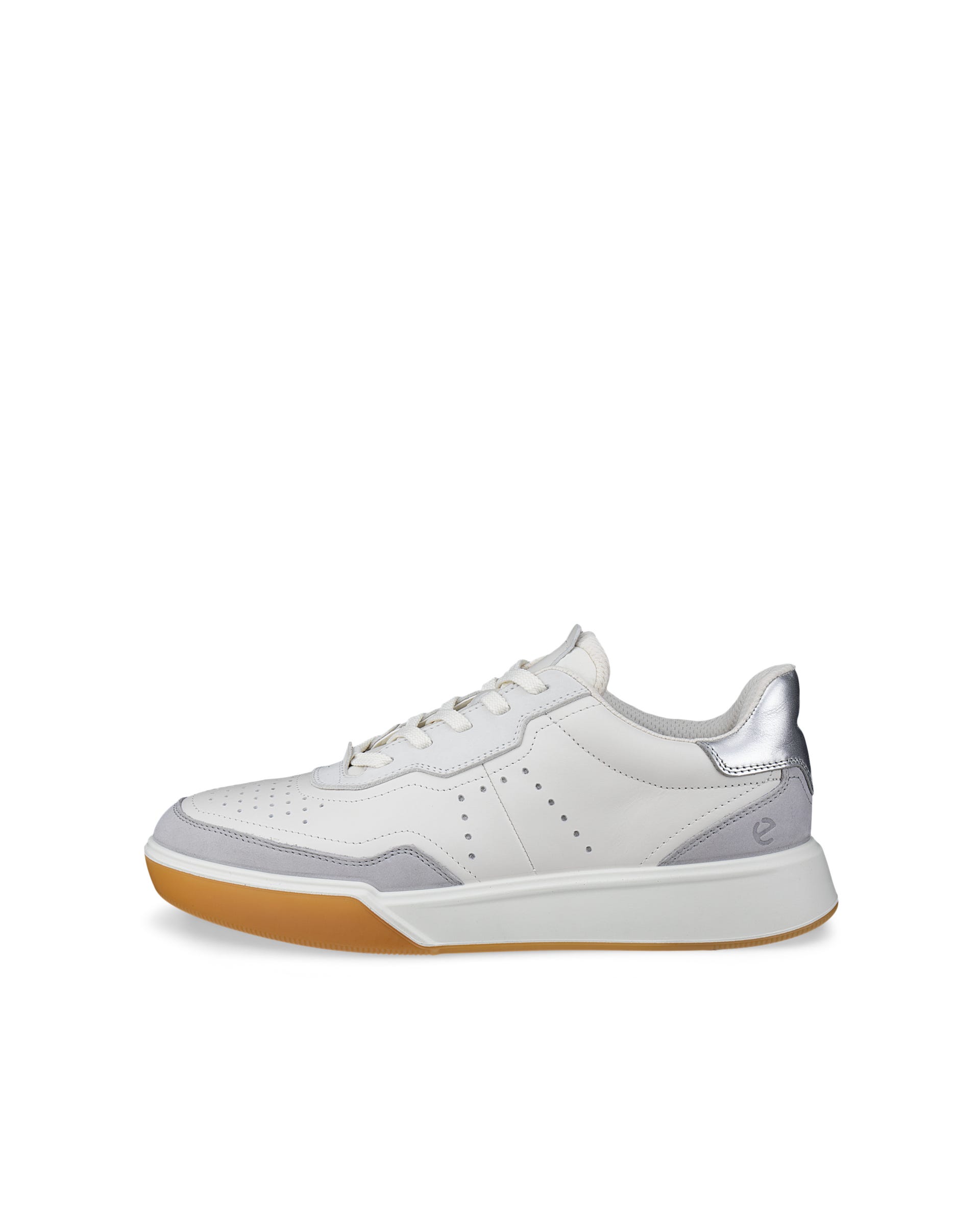 ECCO® STREET COURT baskets en cuir pour femme - Blanc - Outside