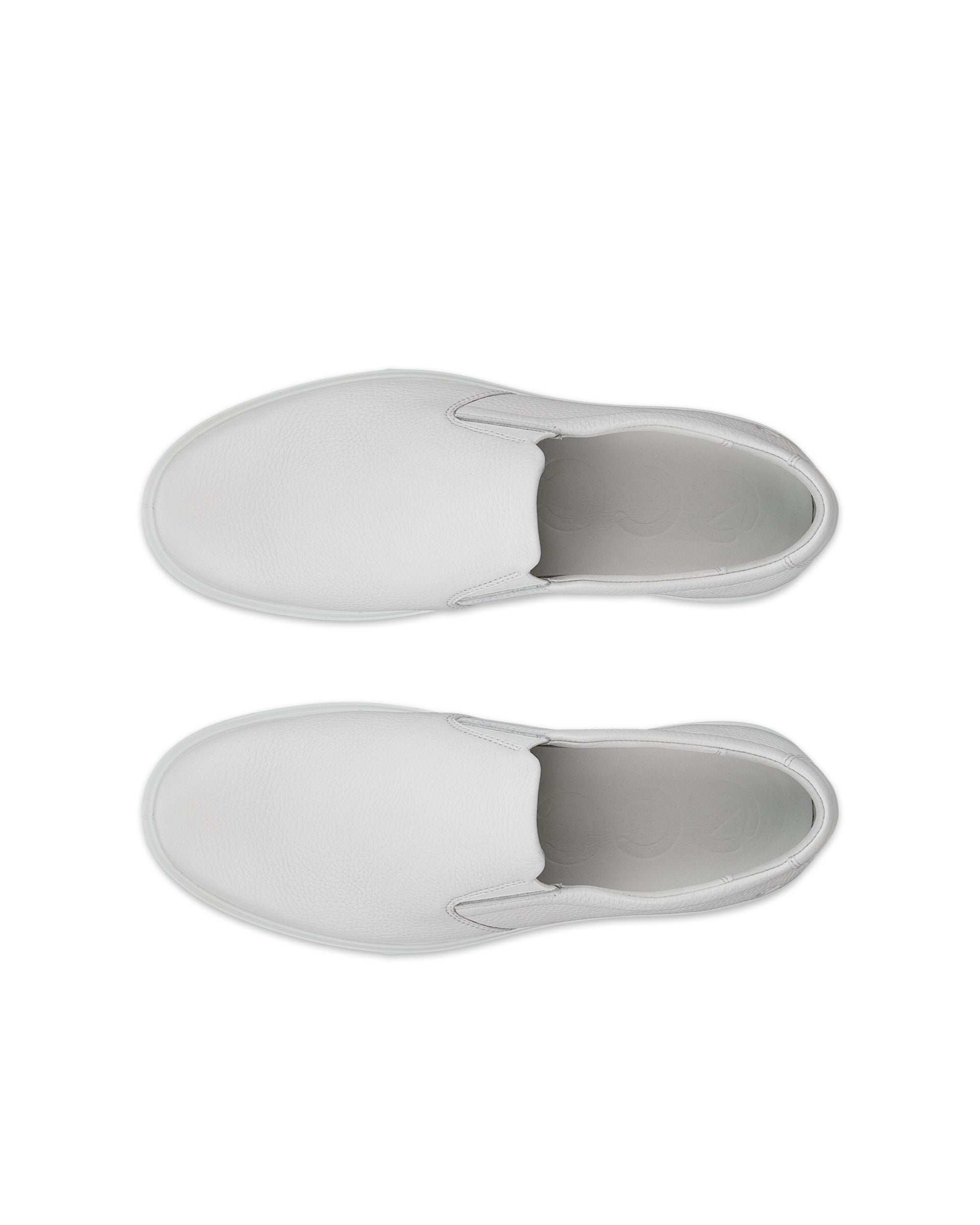 Chaussure sans lacets à enfiler ECCO® Soft 60 en cuir pour hommes - Blanc - Top left pair