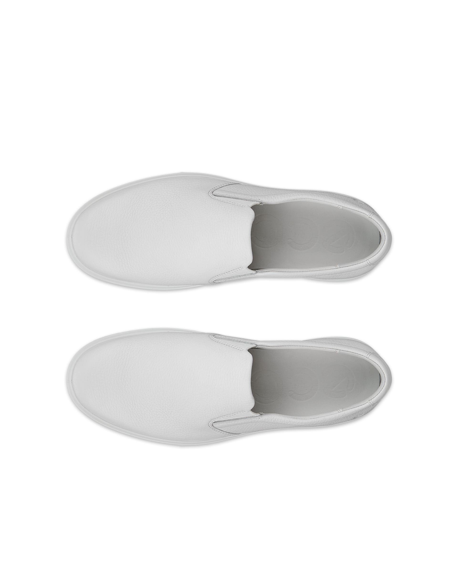 Men's ECCO® Soft 60 Leather Slip-On - White - Top left pair