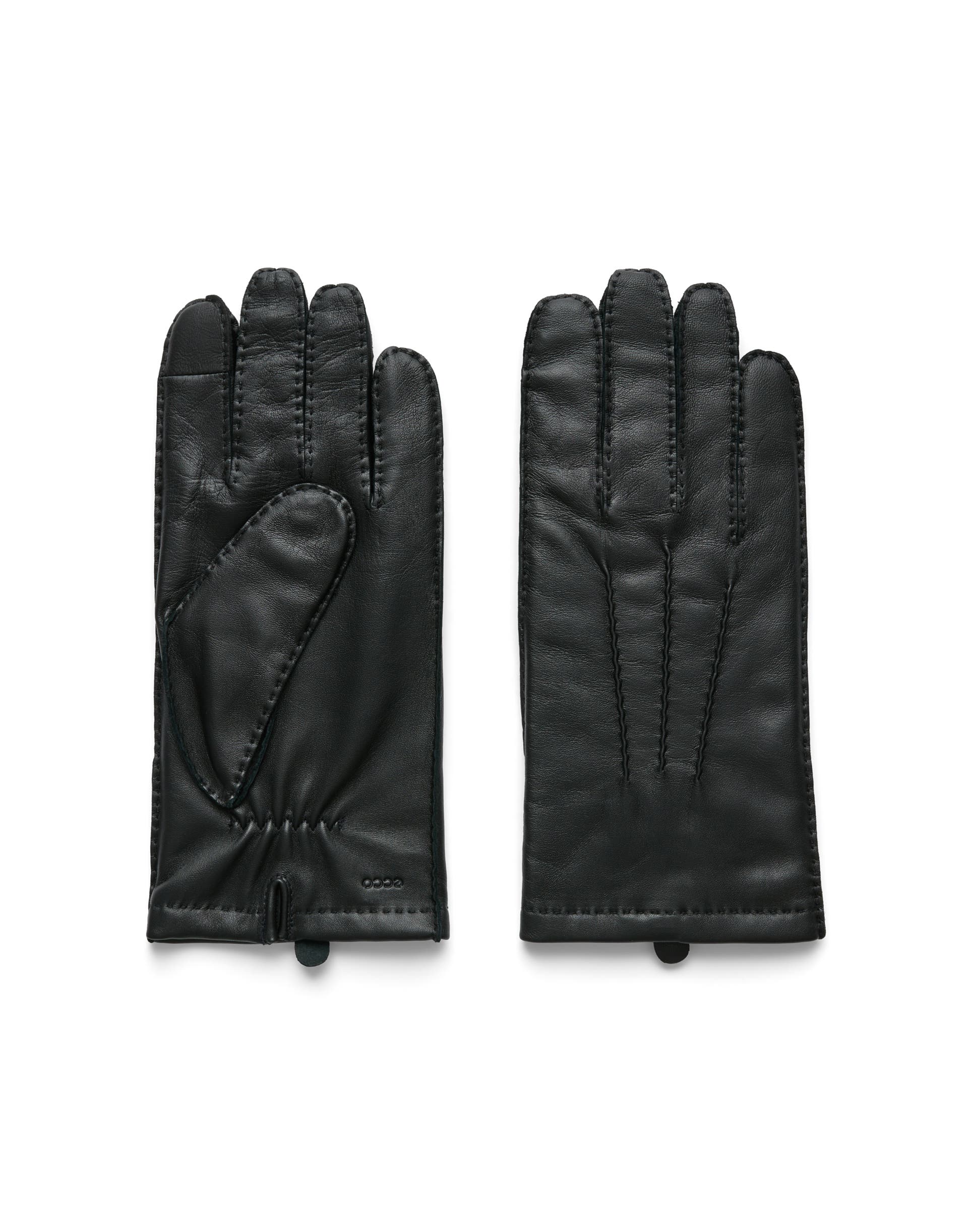 Men's ECCO® Leather Gloves - Black - Main