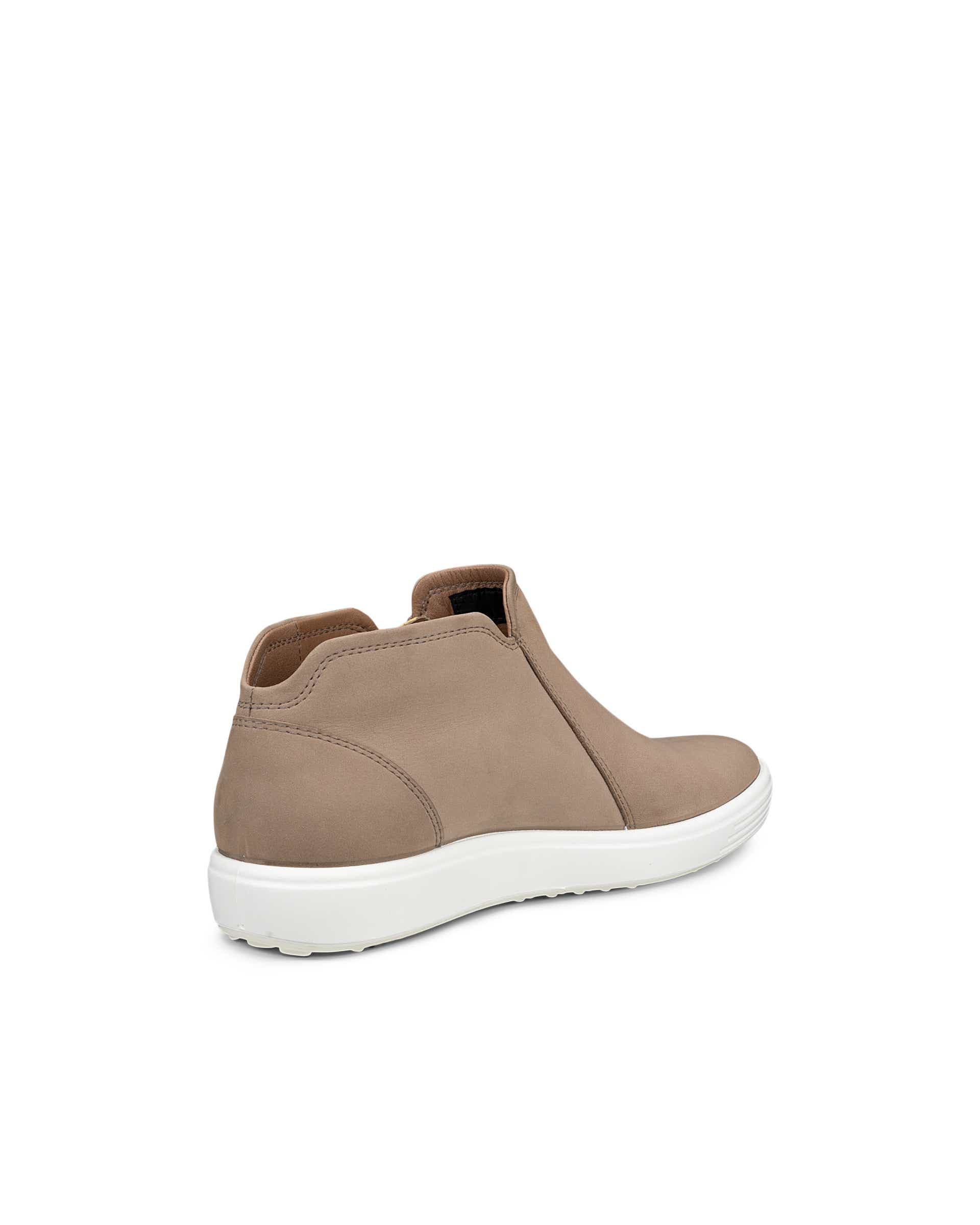 Women's ECCO® SOFT 7 Nubuck Zip Bootie - Gray - Back