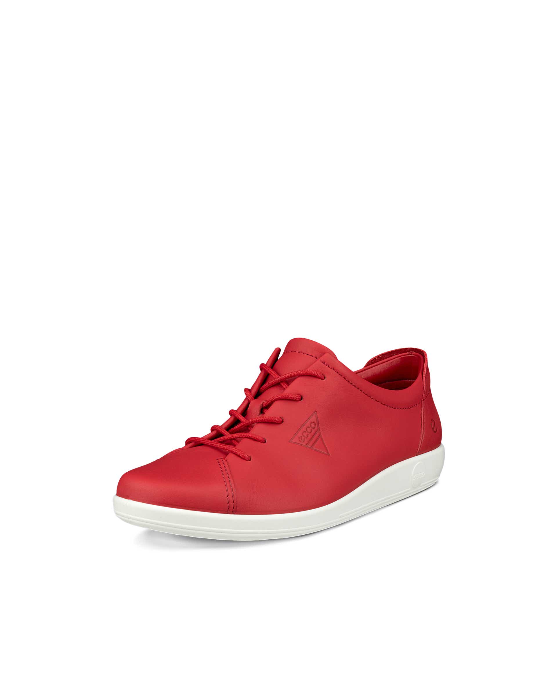 Women's ECCO® Soft 2.0 Leather Walking Shoe - Red - Main