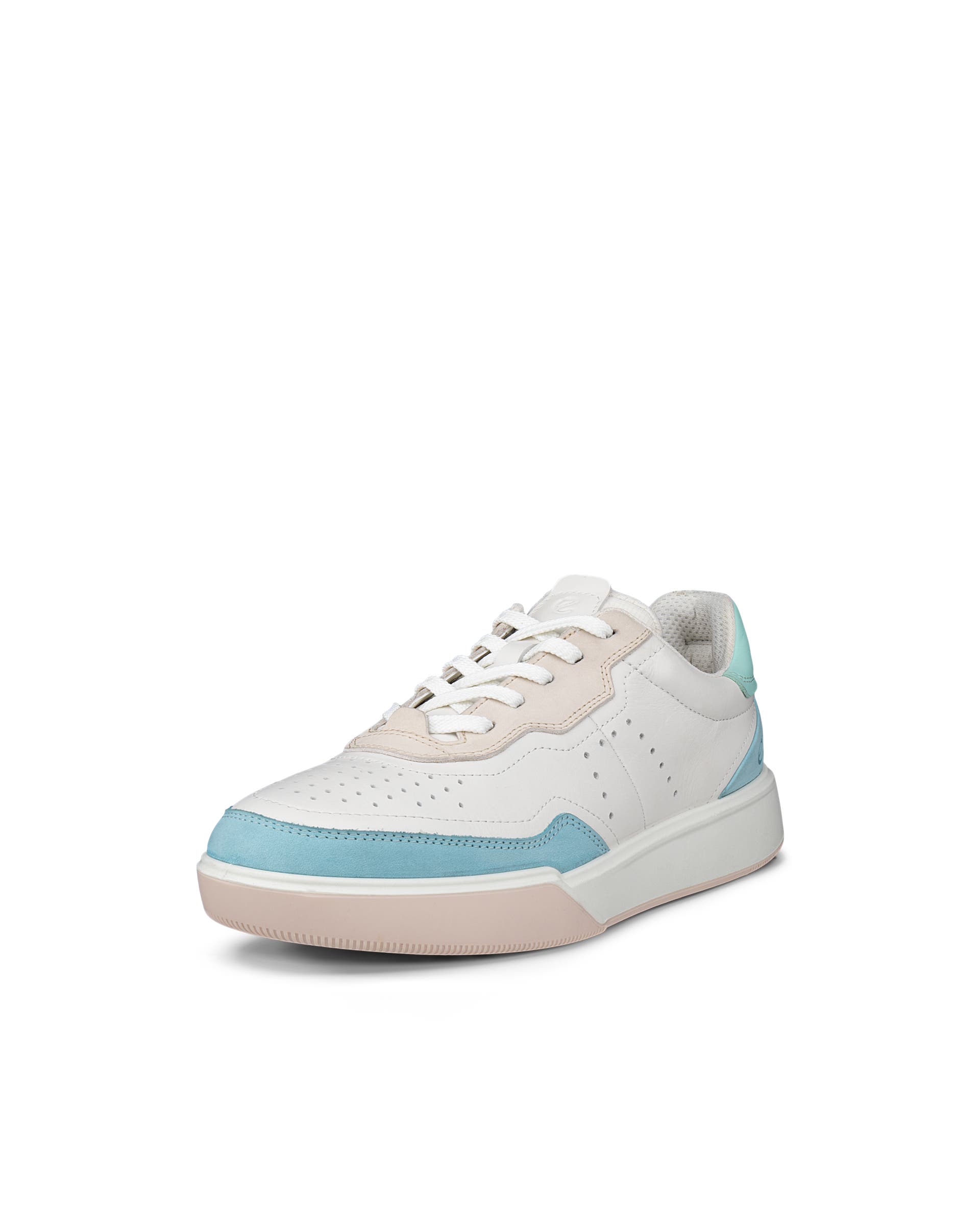 Women's ECCO® Street Court Leather Sneaker - White - Main