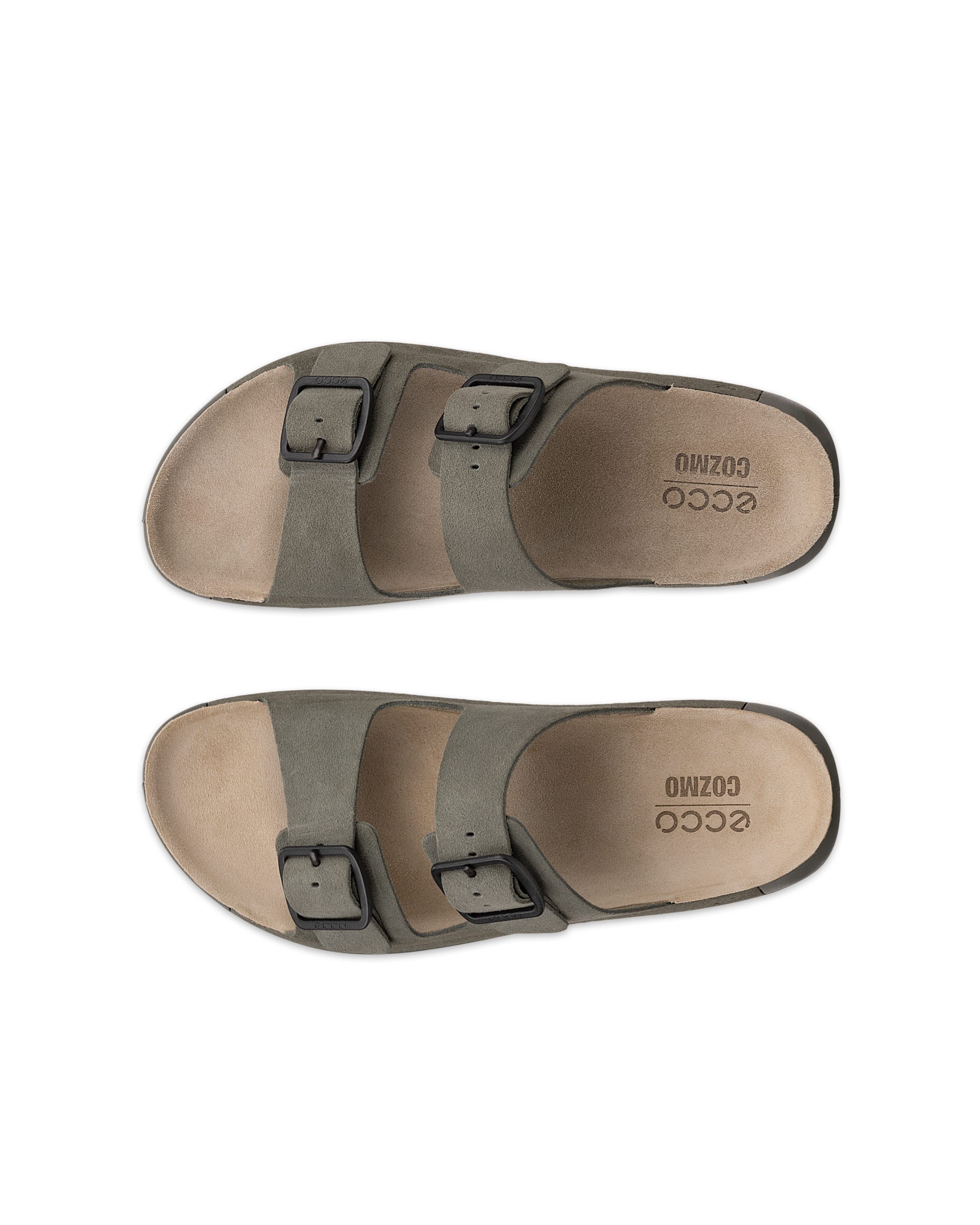 Męskie zamszowe klapki ECCO® COZMO - Zielony - Top left pair