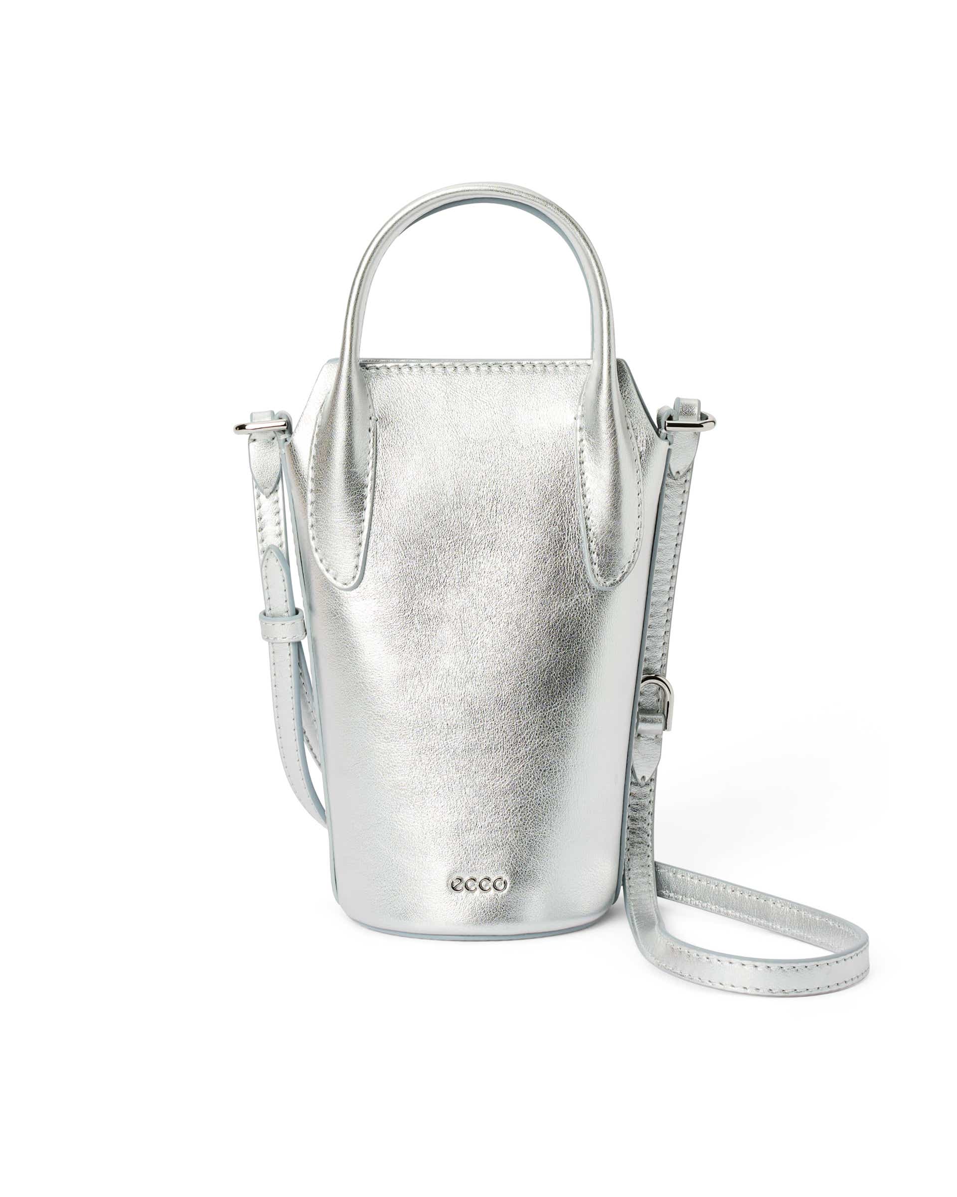 ECCO® POT BAG ženske kožna uža duboka torba - Srebrna - Main