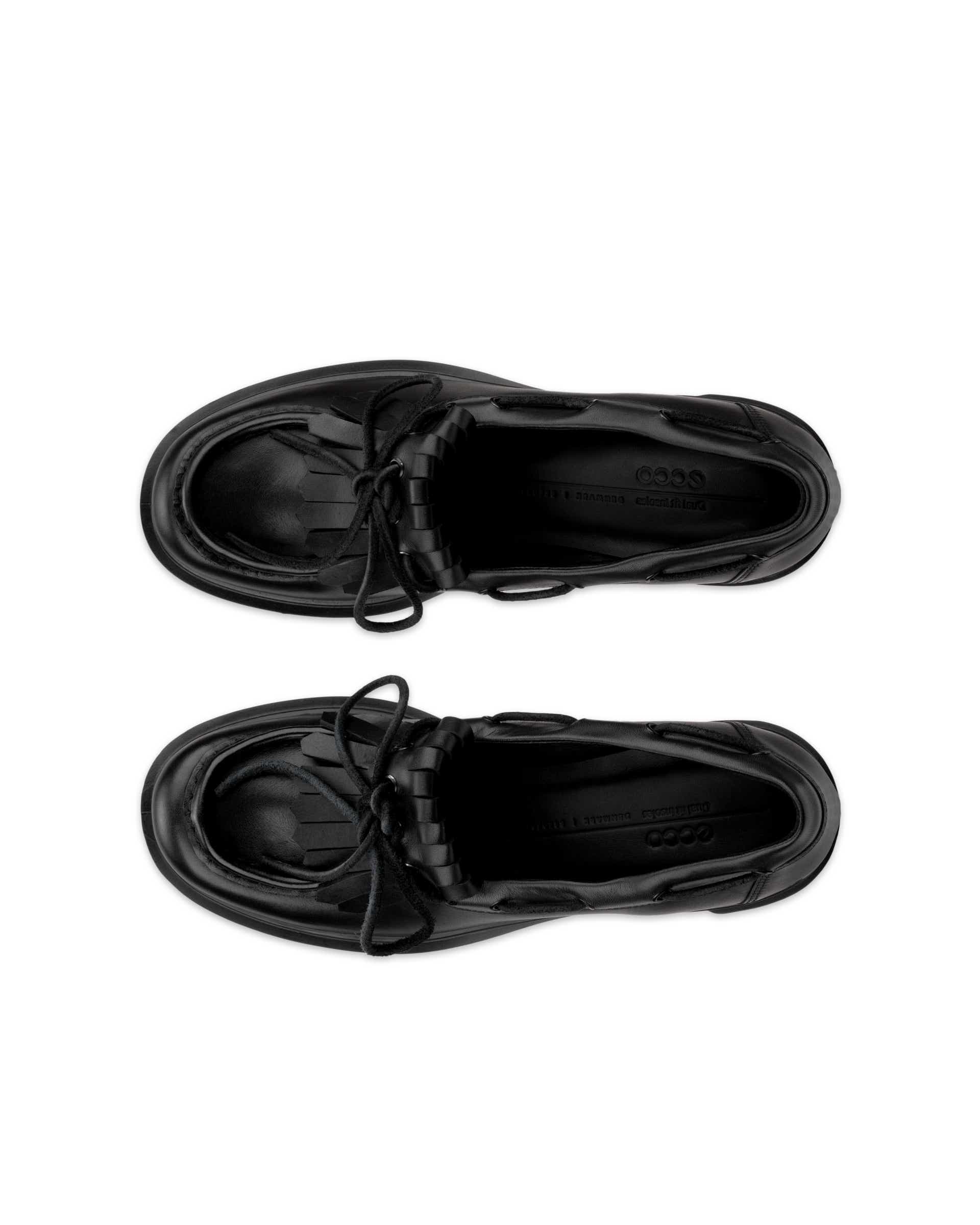 ECCO® METROPOLE SEOUL 45 ženske kožne mokasinke s blok-petom - Crna - Top left pair