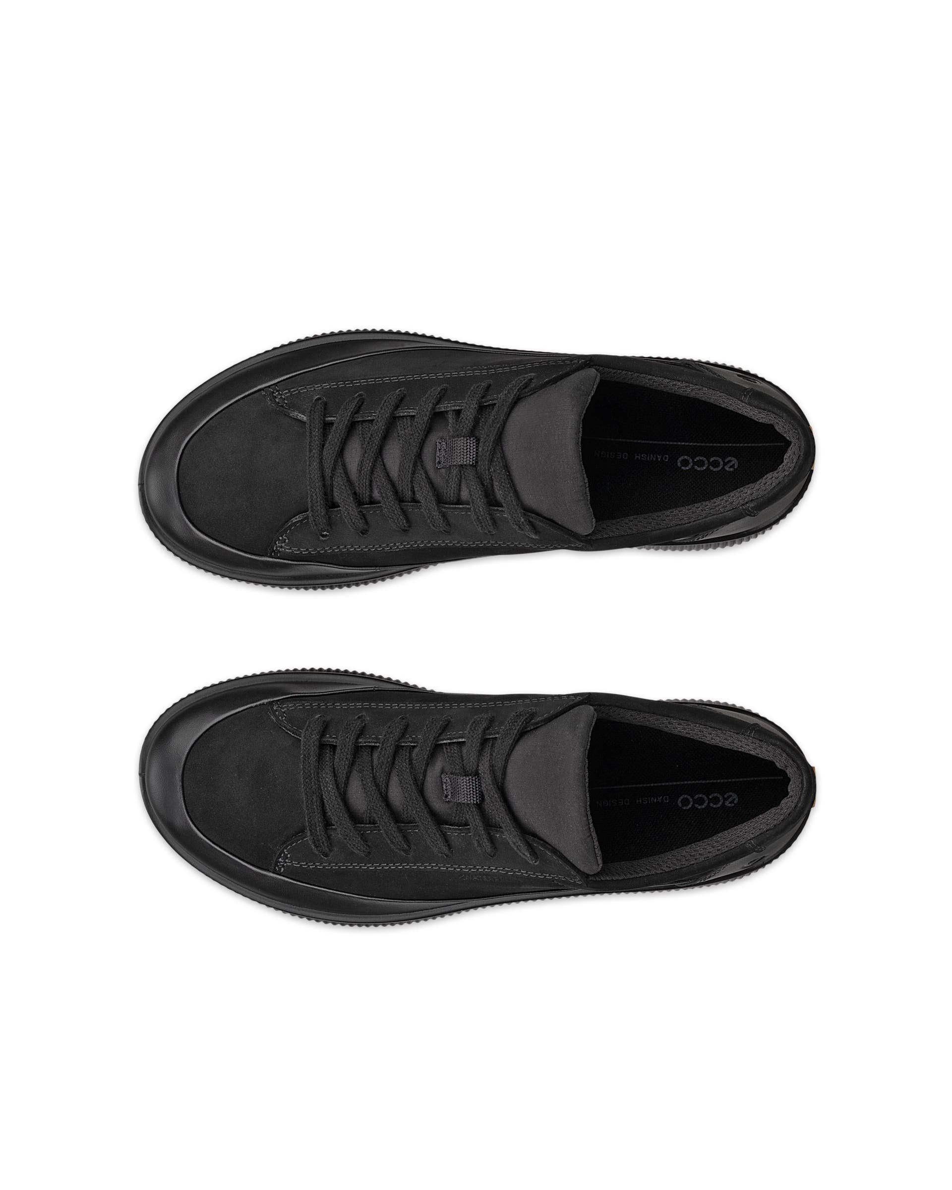 Damskie wodoodporne nubukowe buty ECCO® SOFT ZERO - Czarny - Top left pair